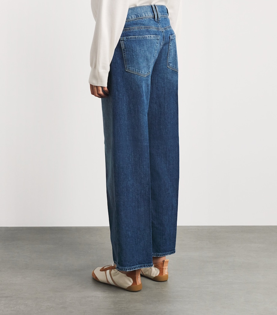 PAIGE Womens Sasha Wide-Leg Maternity Jeans Stefania Distressed Image 5