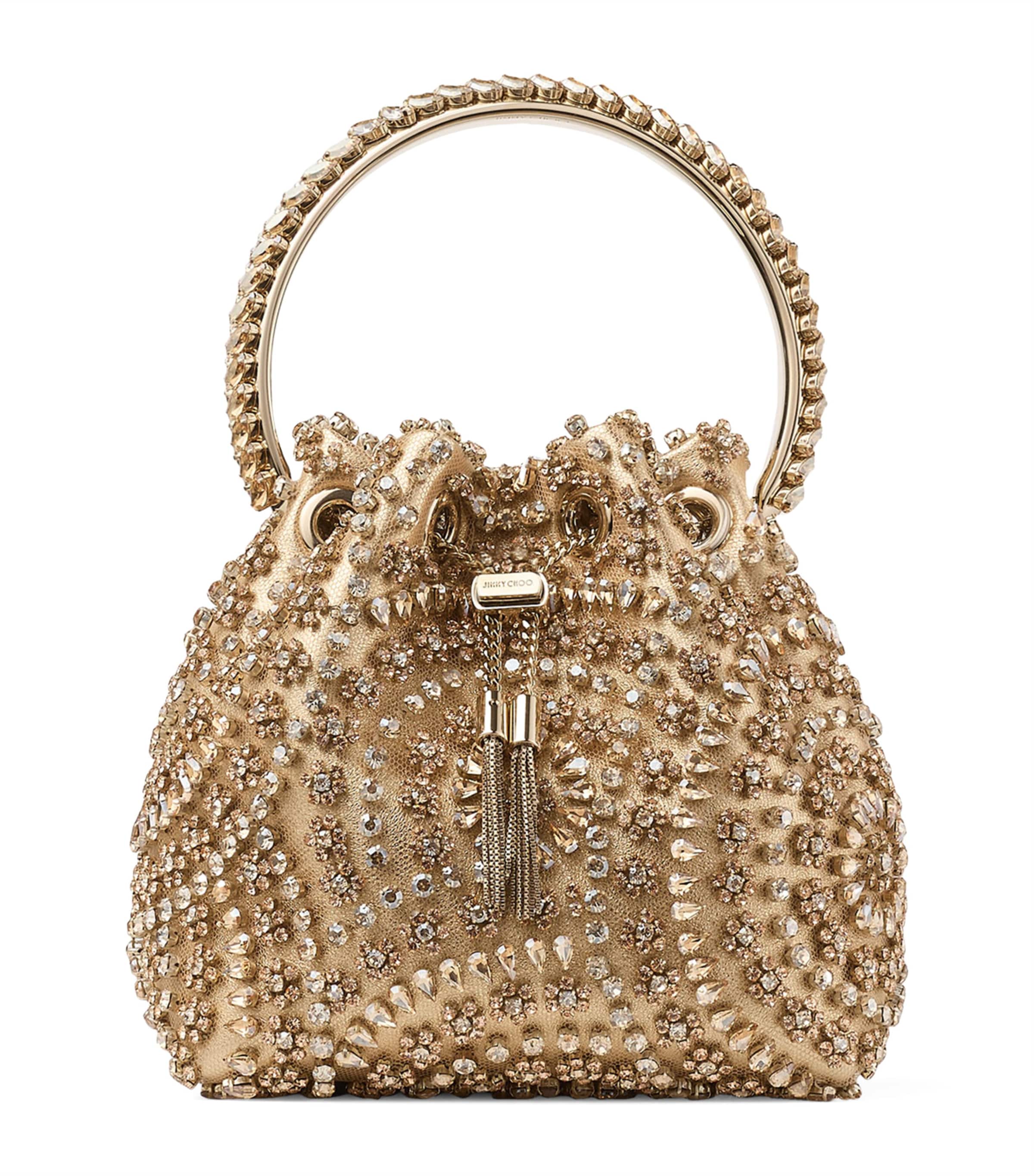 Jimmy Choo Embellished Bon Bon Top-handle Bag In Gold