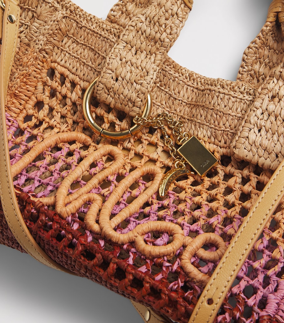 Chloé Small Raffia Summer Banana East-West Tote Bag Bleached Brown Image 4