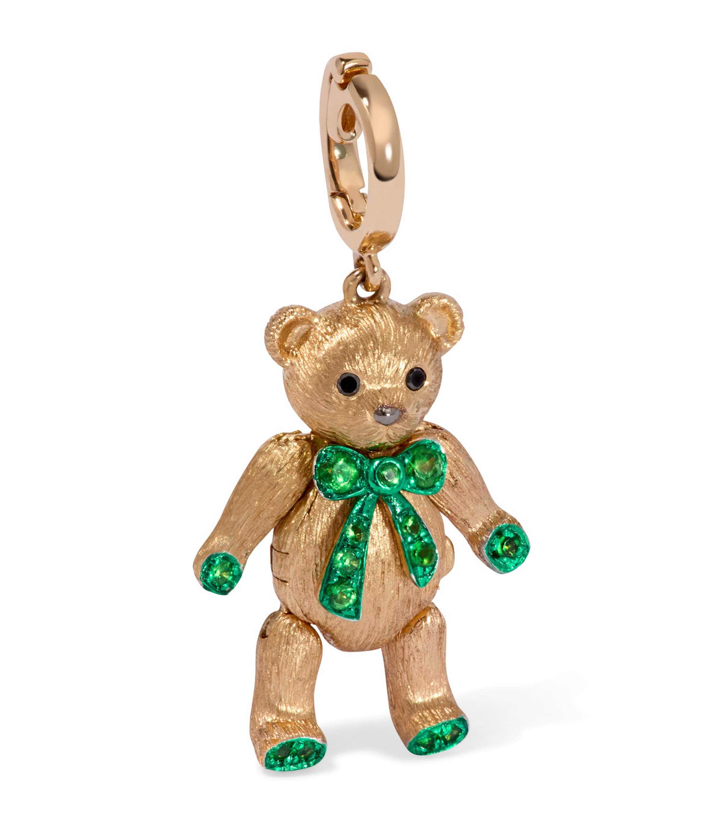 x Harrods Yellow Gold, Diamond and Tsavorite My Life in Charms Teddy Bear Locket Charm YELLOW GOLD Image 1