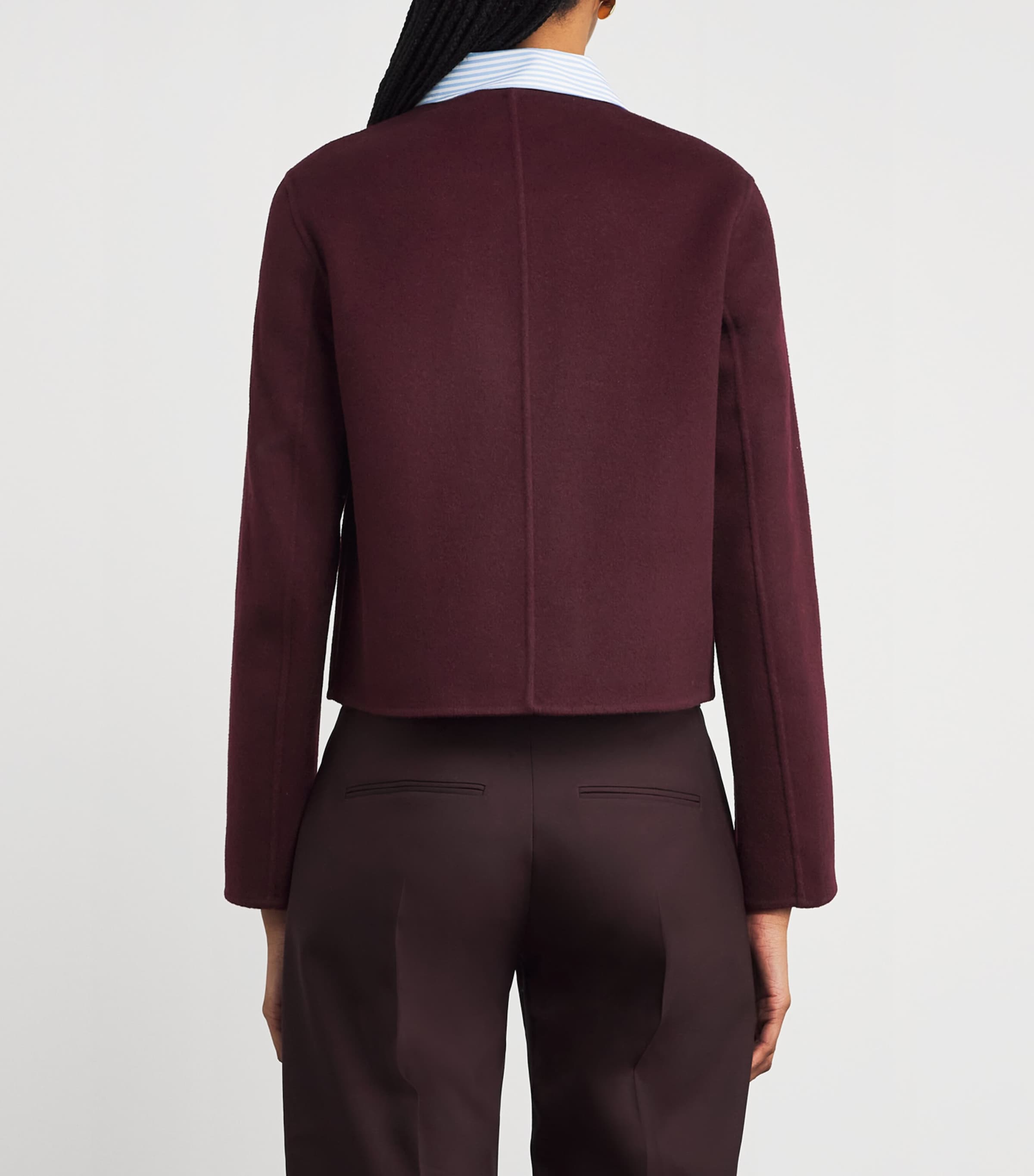 Wool Collared Jacket BURGUNDY Image 4