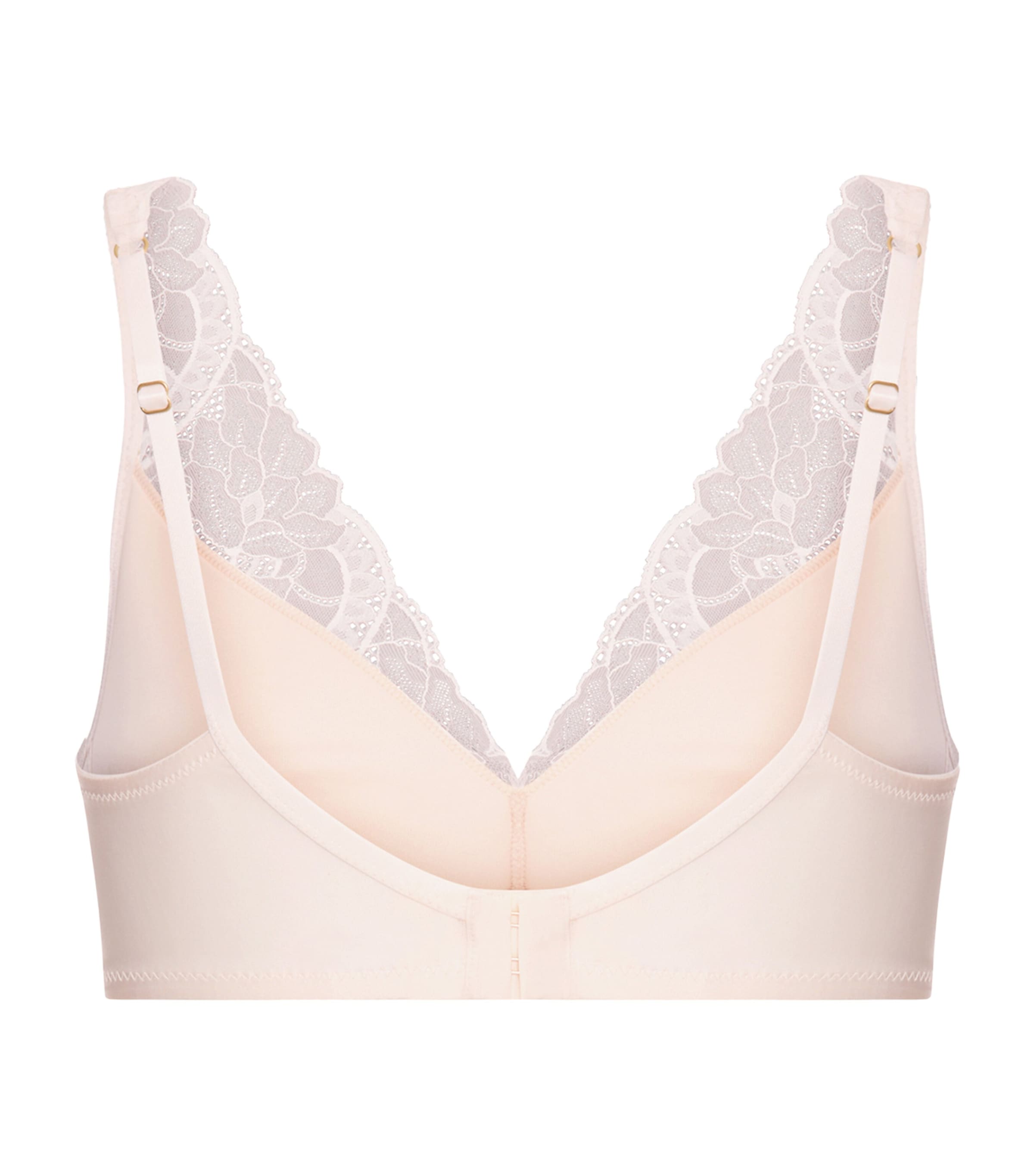 Hanro Womens Stretch-Lace Lightly Padded Bra Creamy Glass Image 3