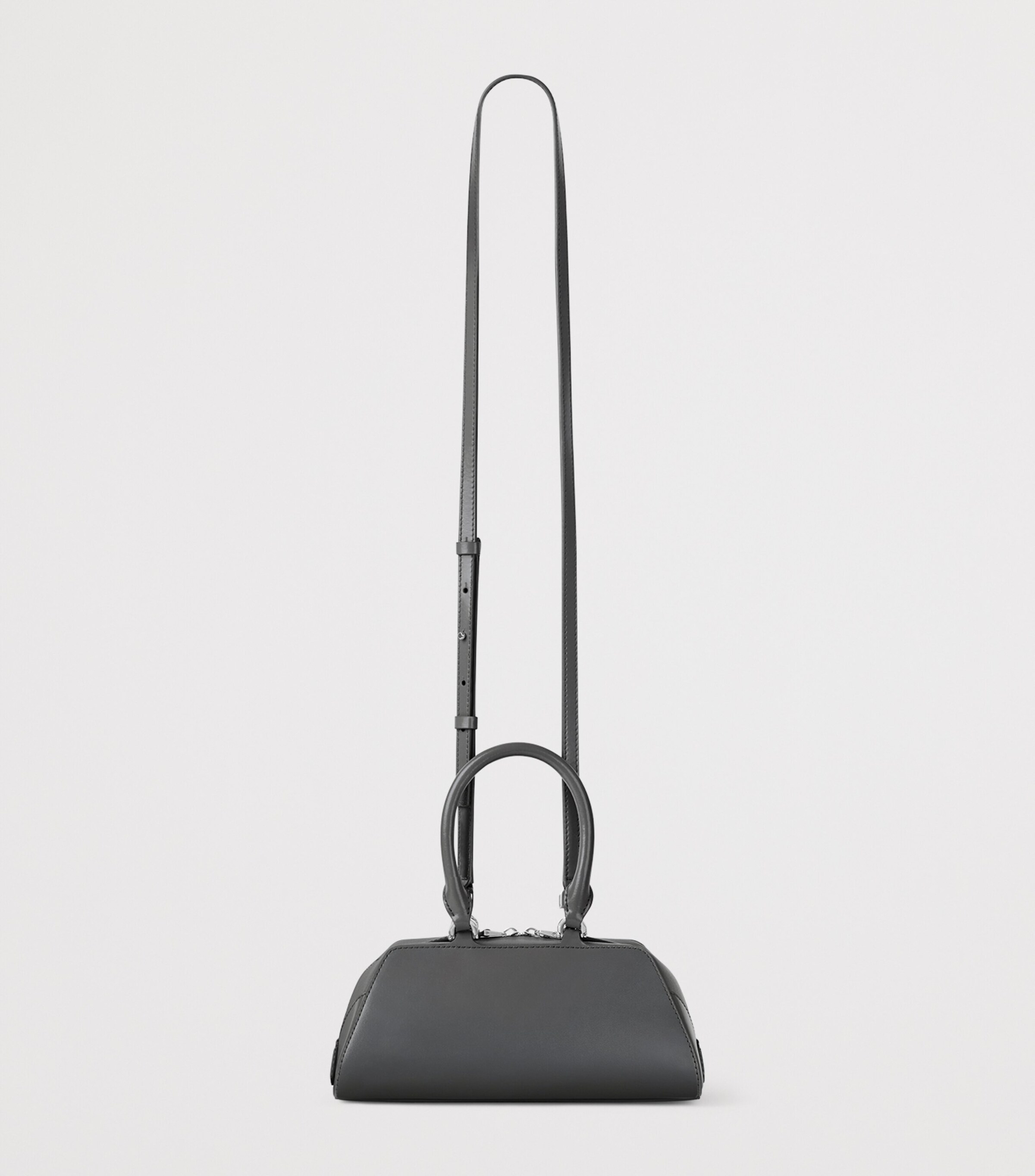 Mini Leather Antigona East-West Top-Handle Bag DARK GREY Image 4