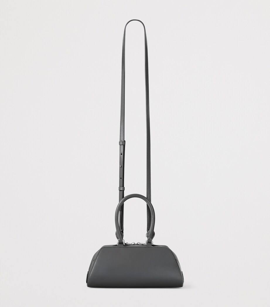 Mini Leather Antigona East-West Top-Handle Bag DARK GREY Image 4