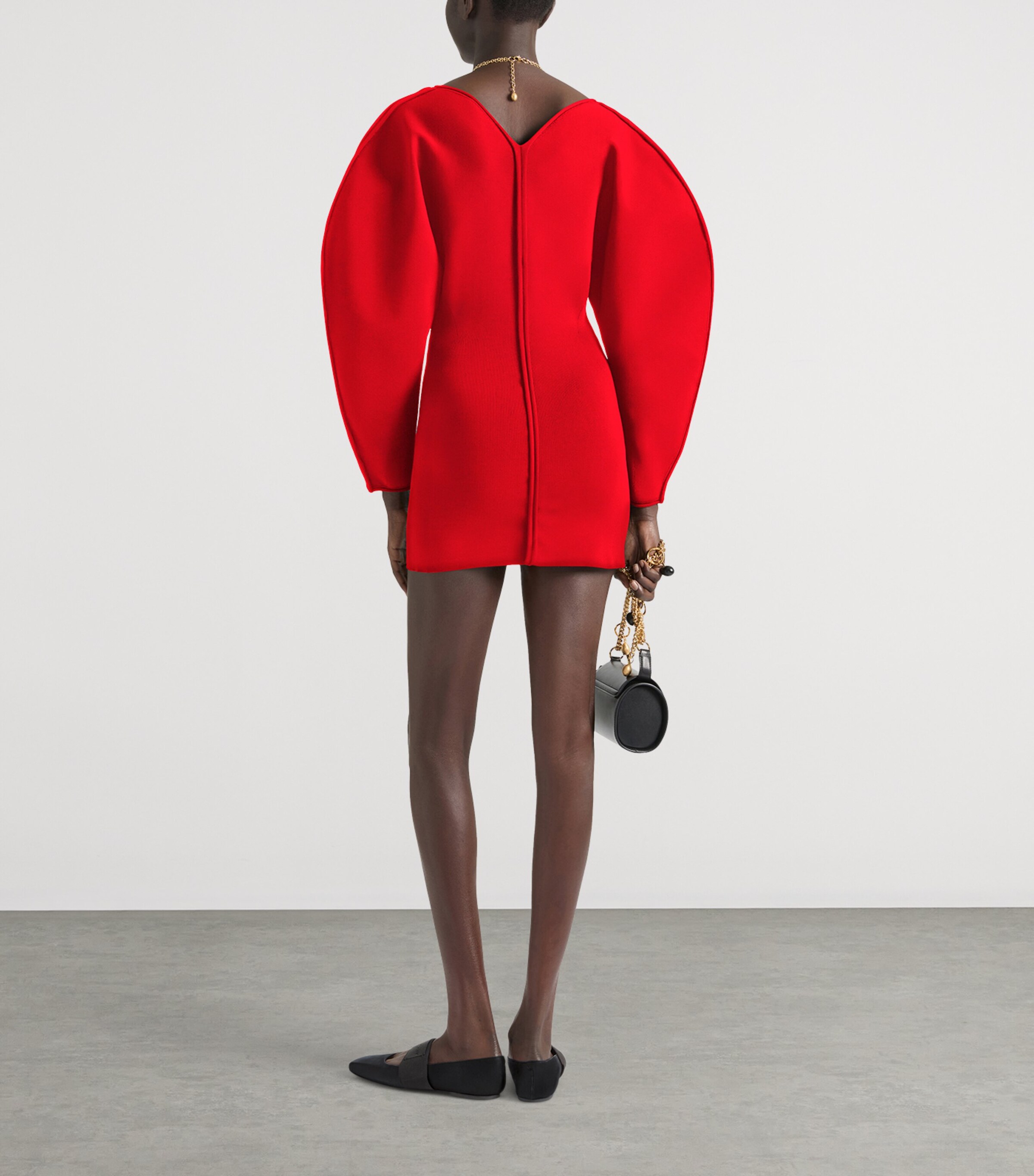 Givenchy Womens Cocoon Mini Dress Poppy Red Image 3
