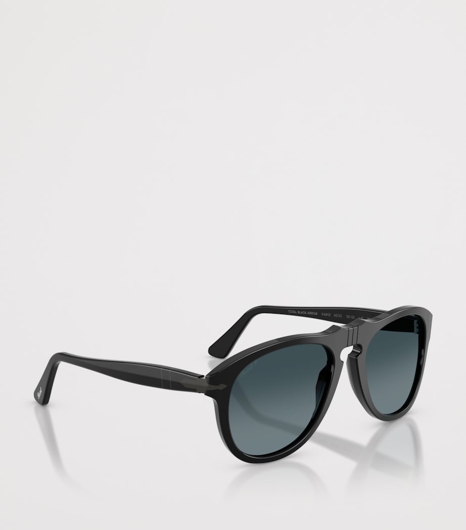 Persol PO0649NE Total Black Arrow Pilot Sunglasses Black Image 6