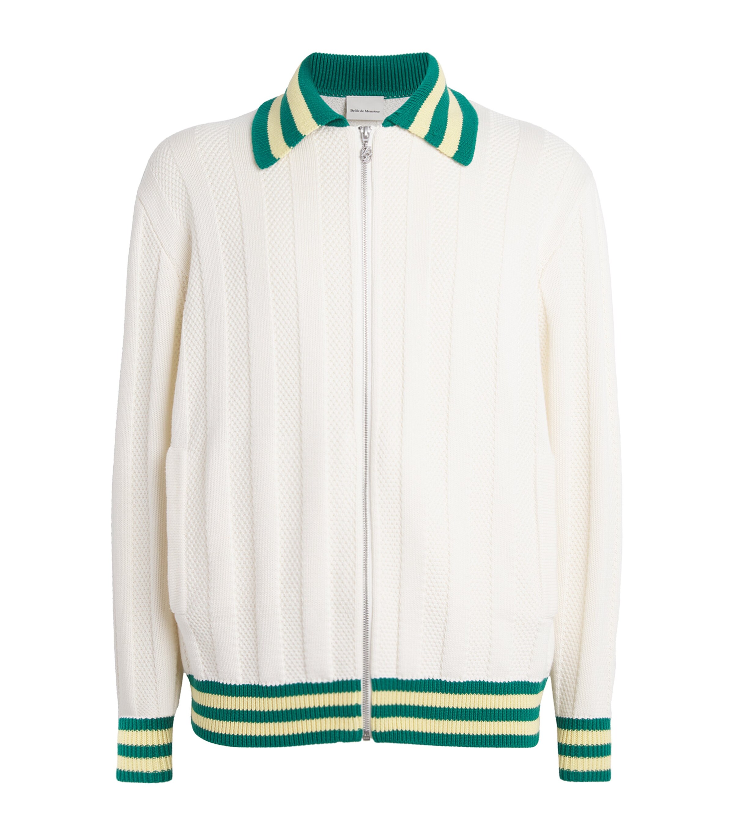 DROLE DE MONSIEUR モヘア　カーディガン Drôle De Monsieur Wool-Cotton Zip-Up Cardigan | Harrods US