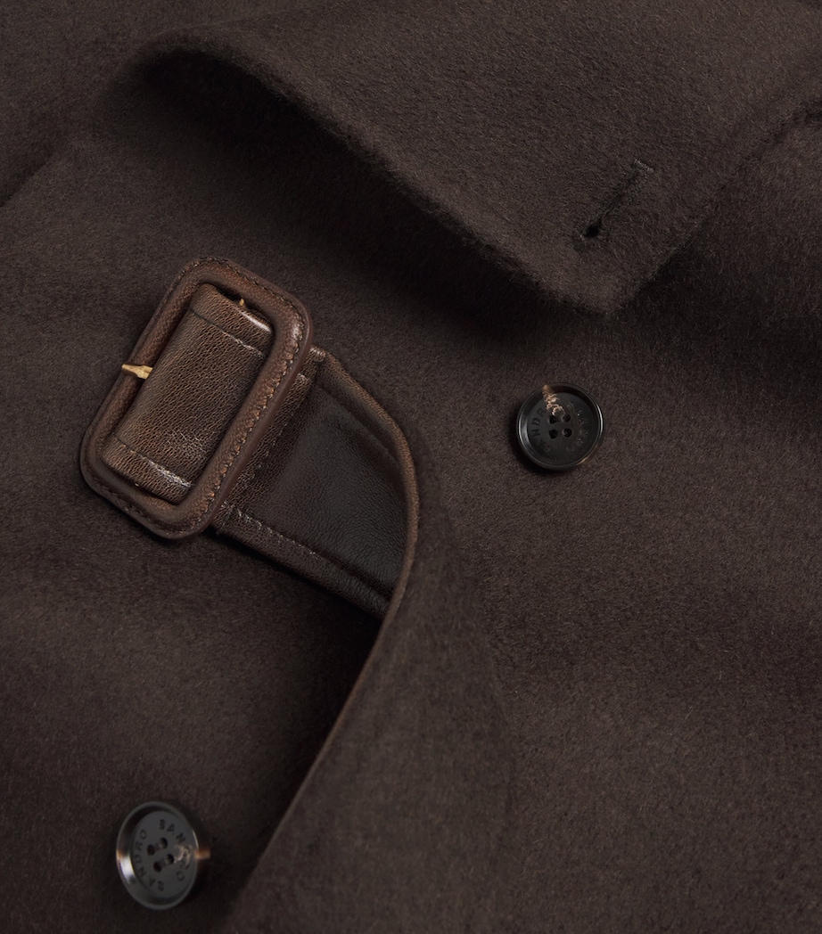 Wool Leather-Collar Coat BROWN Image 5