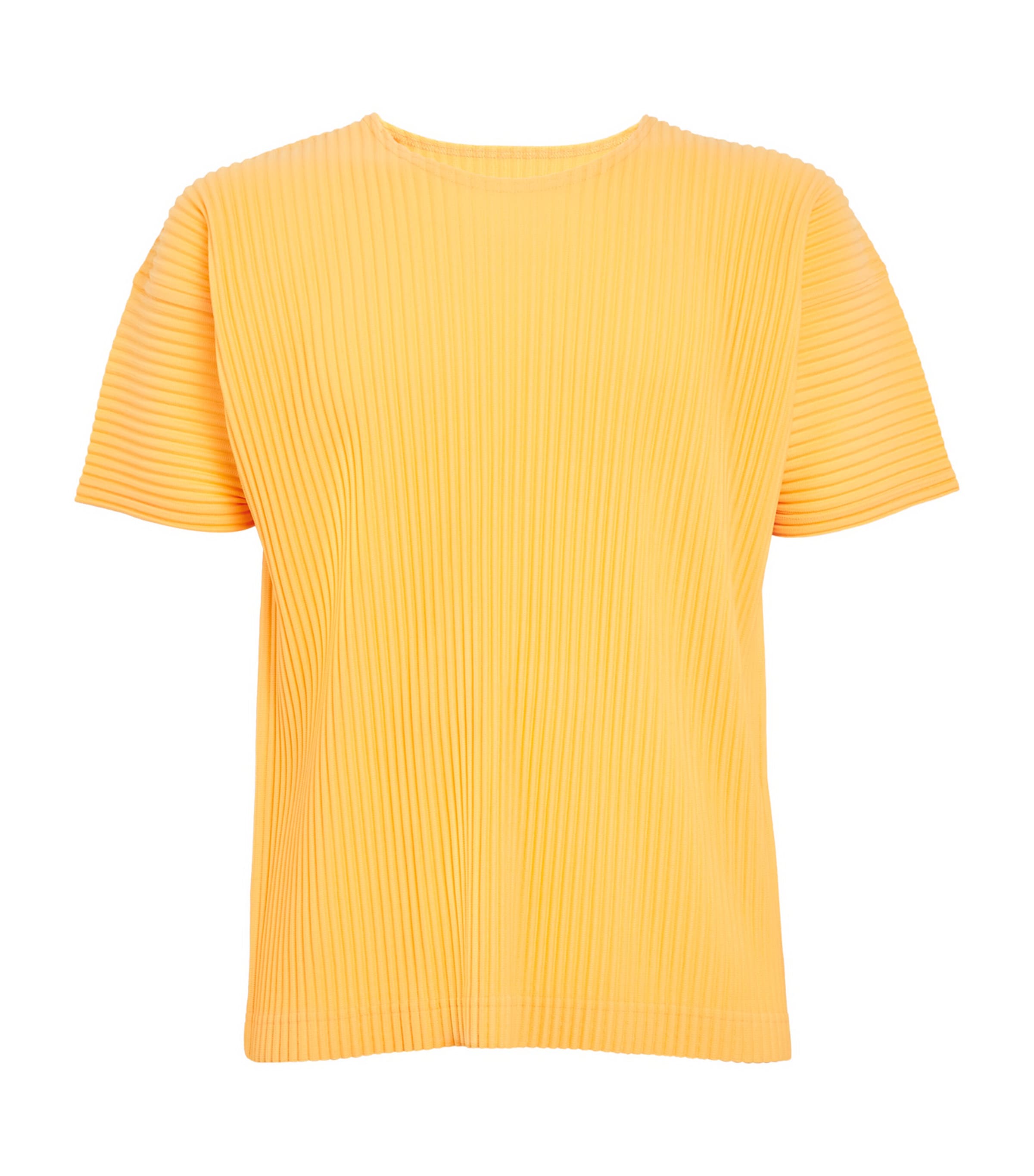 Shop Issey Miyake Pleated T-shirt In Orange