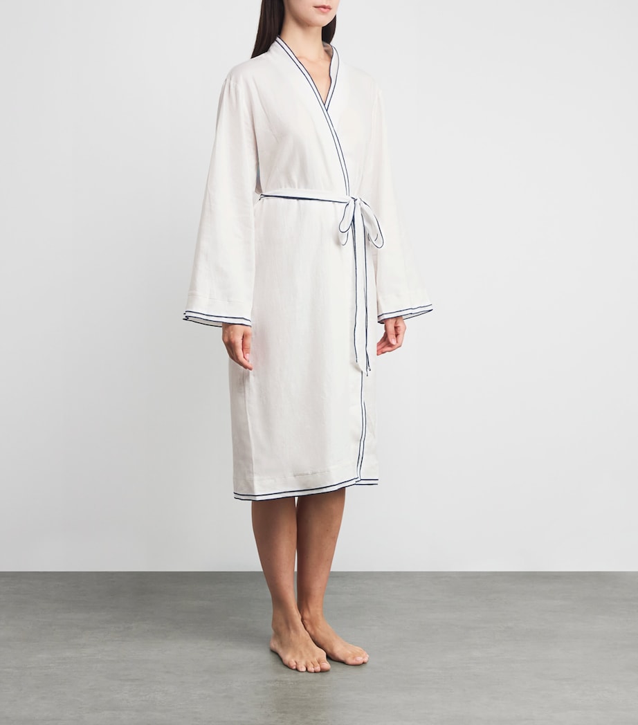 Linen-Blend Robe OW/NA OFF WHITE Image 2