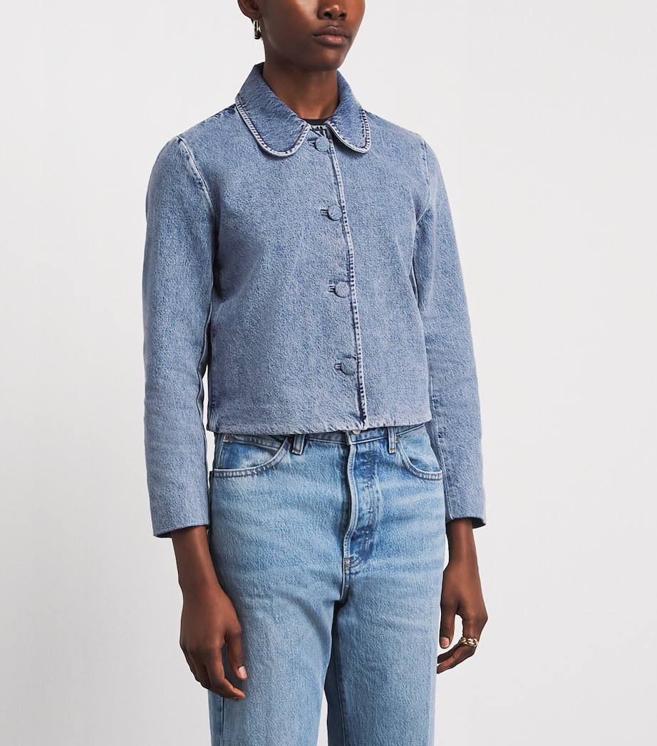 FRAME Womens The Palm Denim Jacket Water Image 4