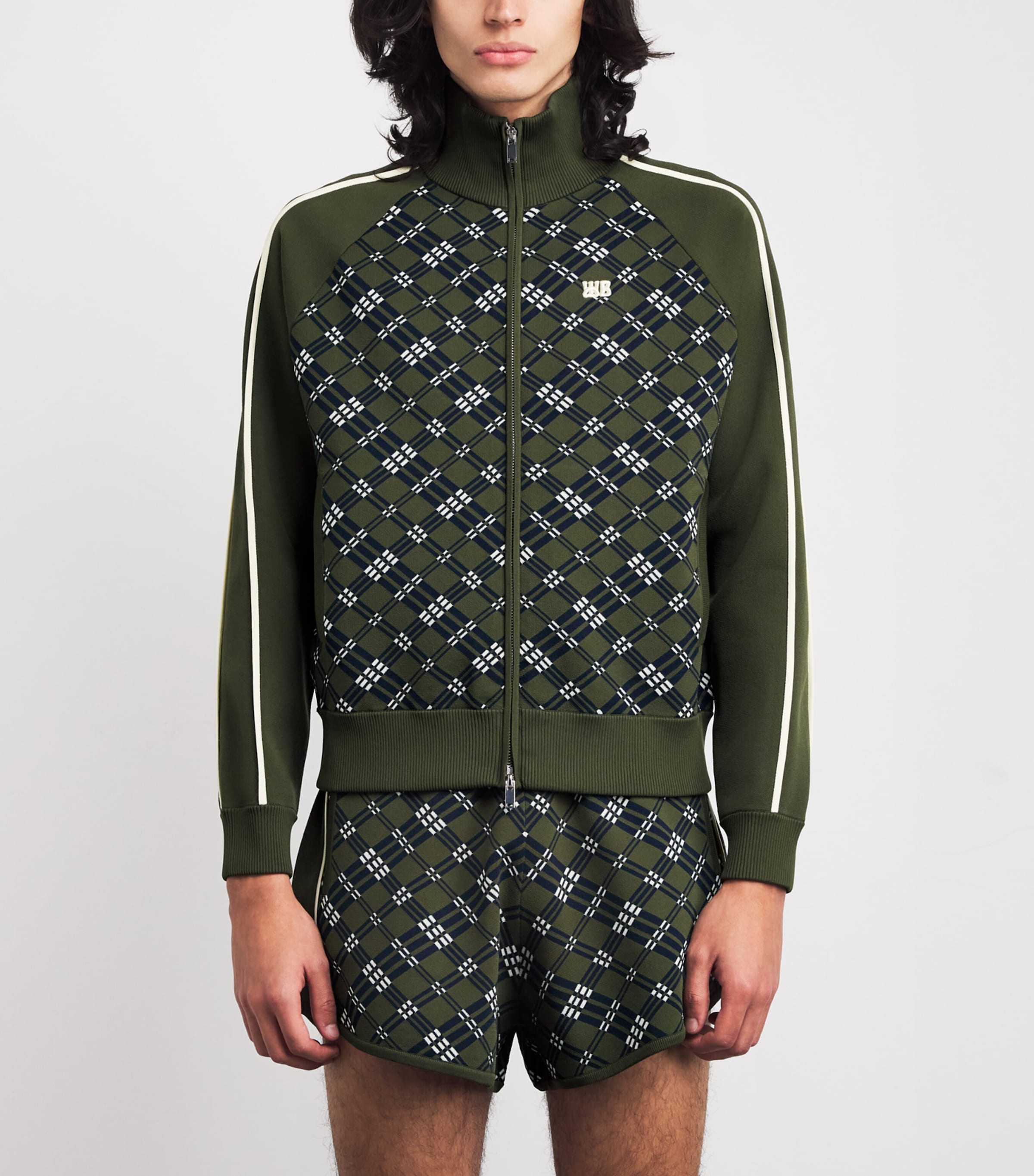 Power Check Track Jacket KHAKI / NAVY Image 3