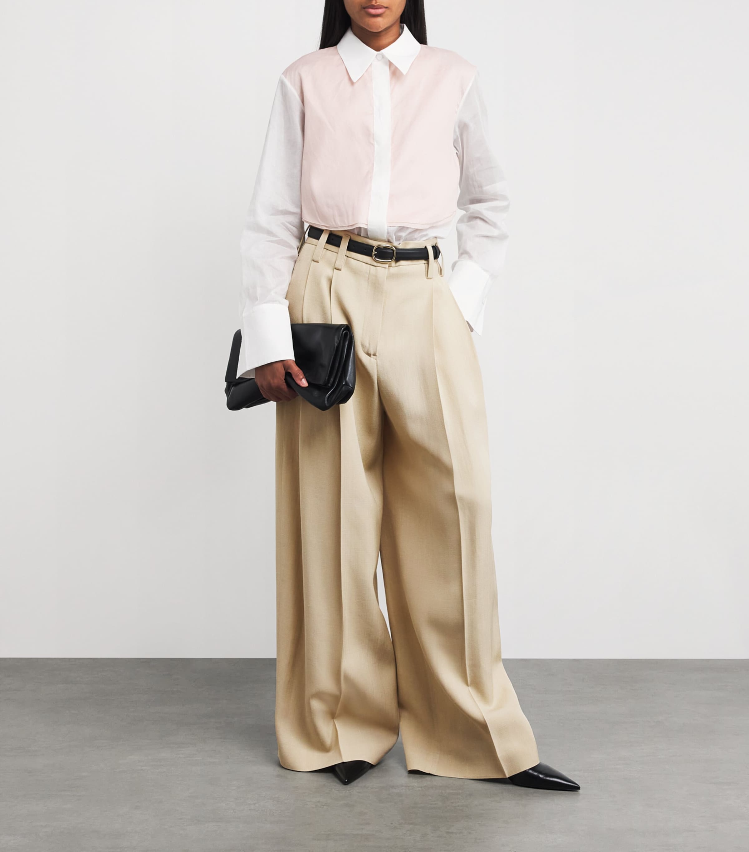 Jil Sander Pleated Wide-Leg Trousers | Harrods UK