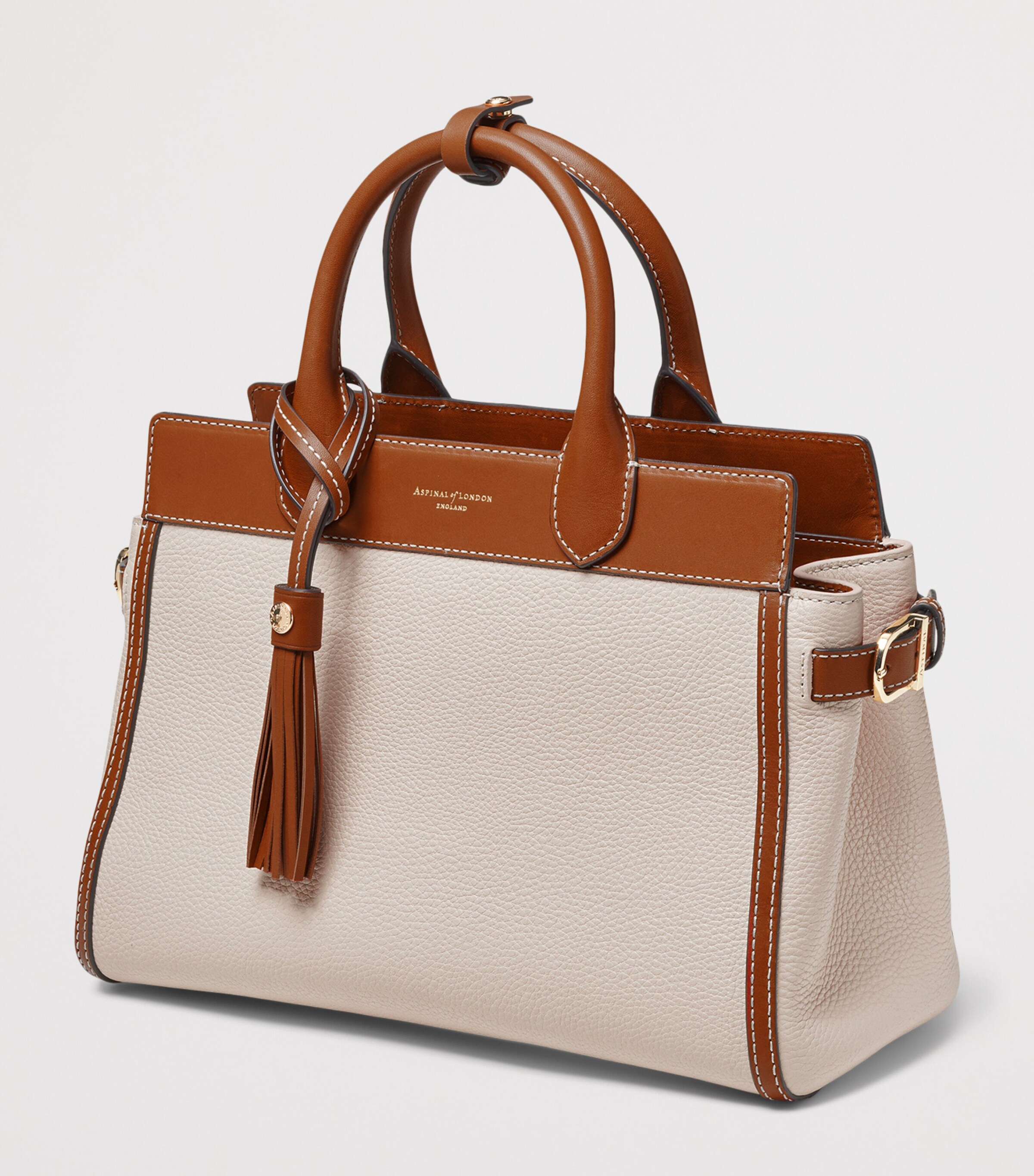 Aspinal Of London Leather Savannah Top-Handle Bag Neutral Image 3