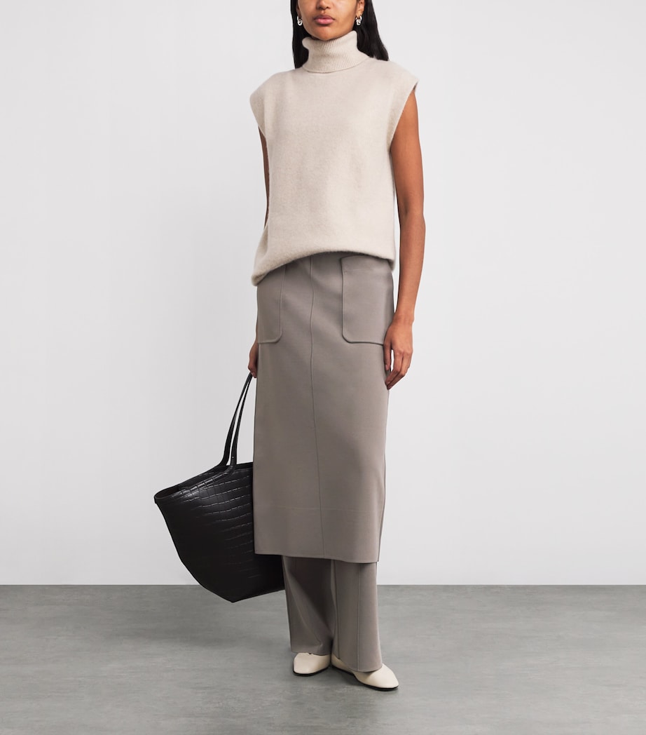 Milano-Knit Midi Skirt MUSHROOM Image 2