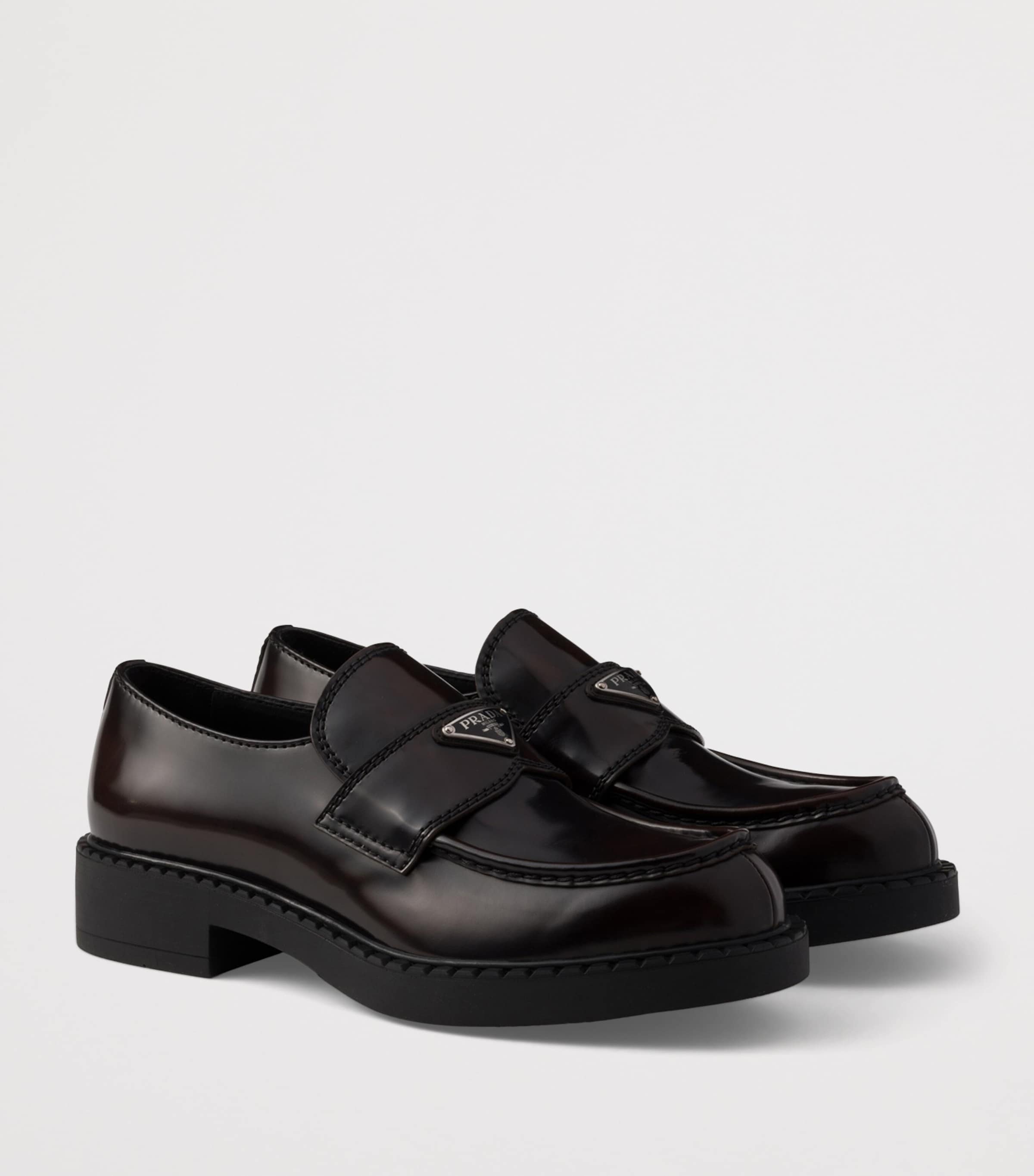 Leather Brushed Triangle Loafers F0038 Image 3