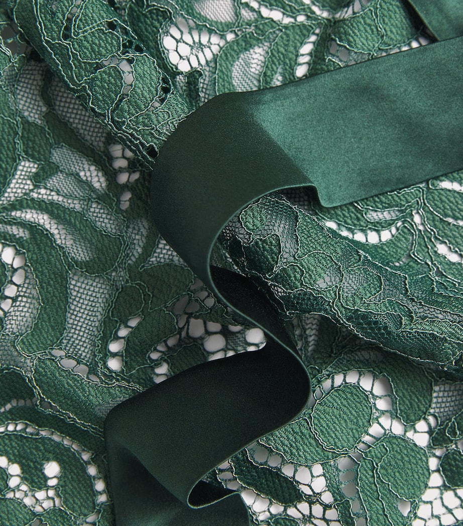 Lace Overlay Isara Halterneck Bra DEEP GREEN Image 4
