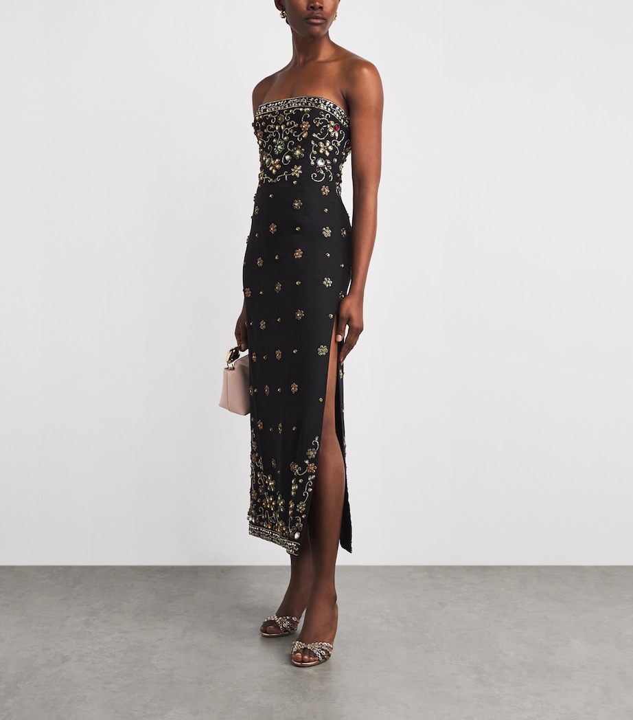 alice and olivia black dress Women's Chara Embellished Mini - Crewneck Sleeveless Back zip closure 59% polyester/41% cotton Combo Eve Embell Trim Sweetheart Mini