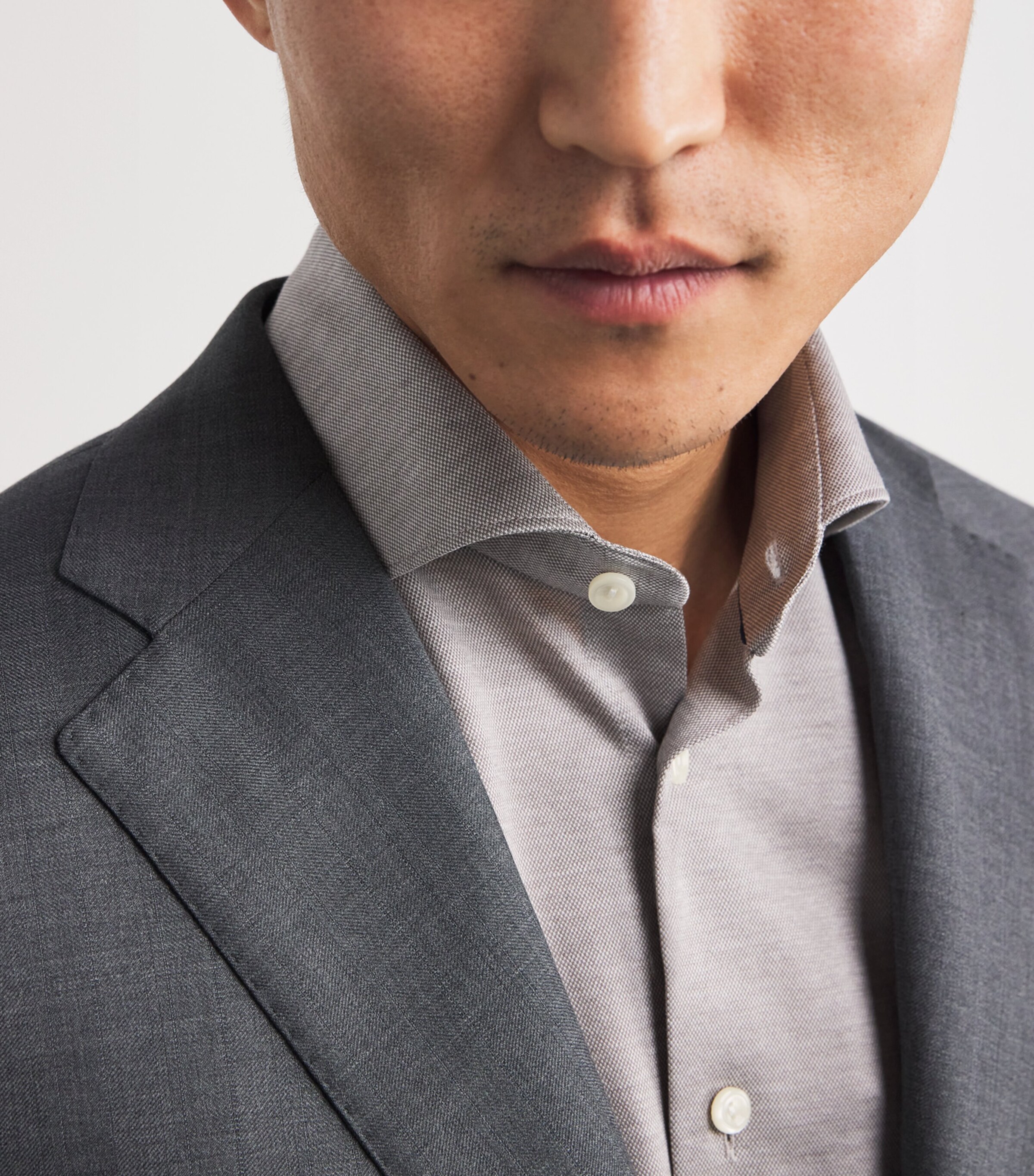 Cotton Filo di Scozia Slim Shirt 33BEIGE Image 6