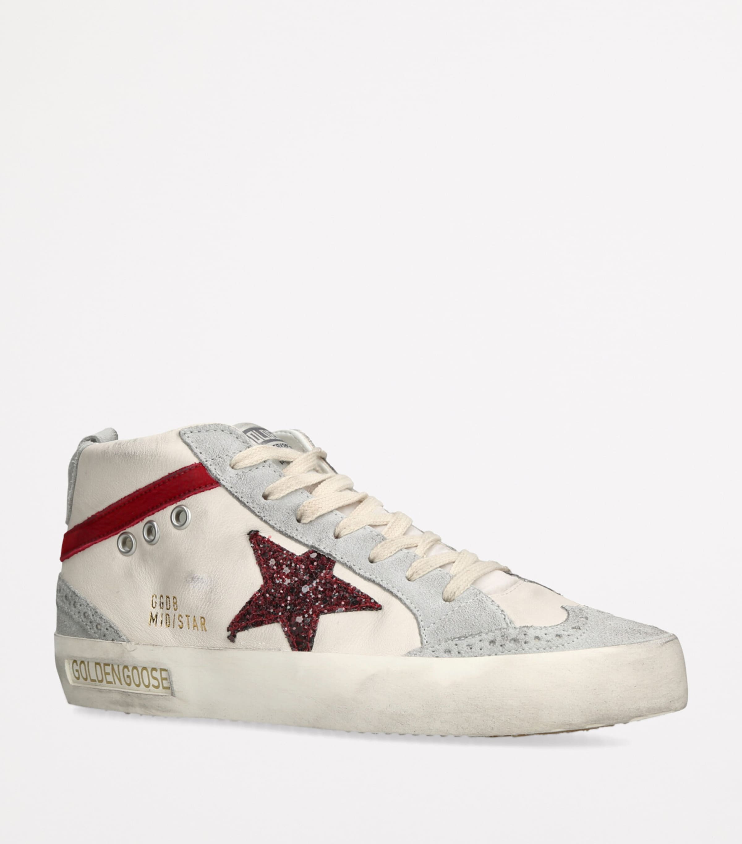 Golden Goose Leather Mid Star Low-Top Sneakers White/oth Image 3