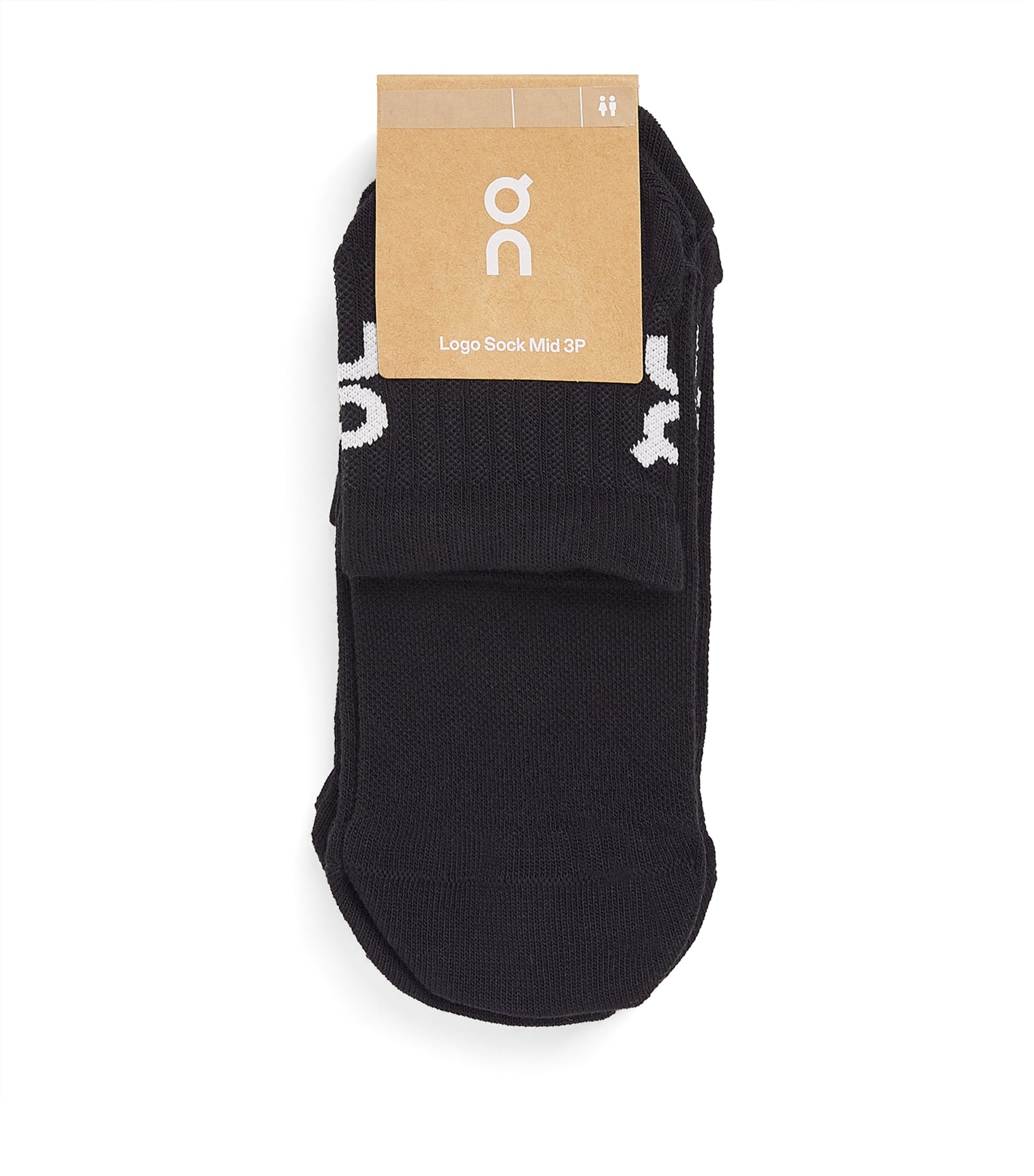 On Mens Logo Socks (Pack of 3) Black Image 1