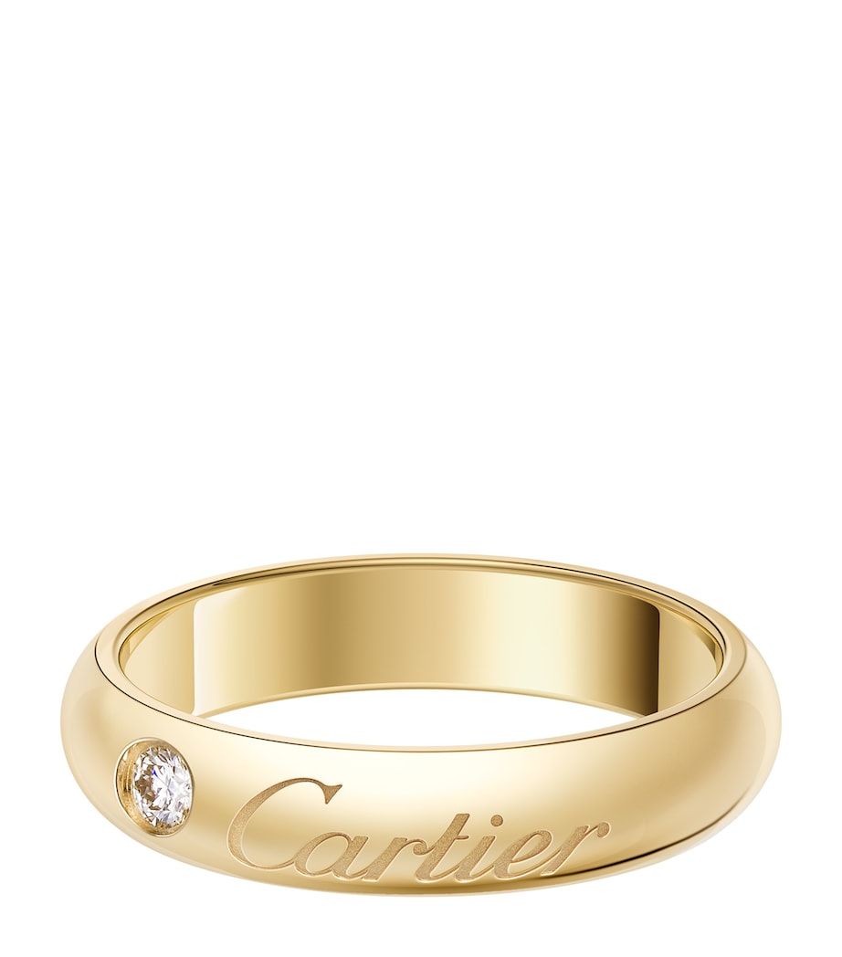 Yellow Gold and Diamond C de Cartier Curved Wedding Ring YELLOW GOLD Image 1