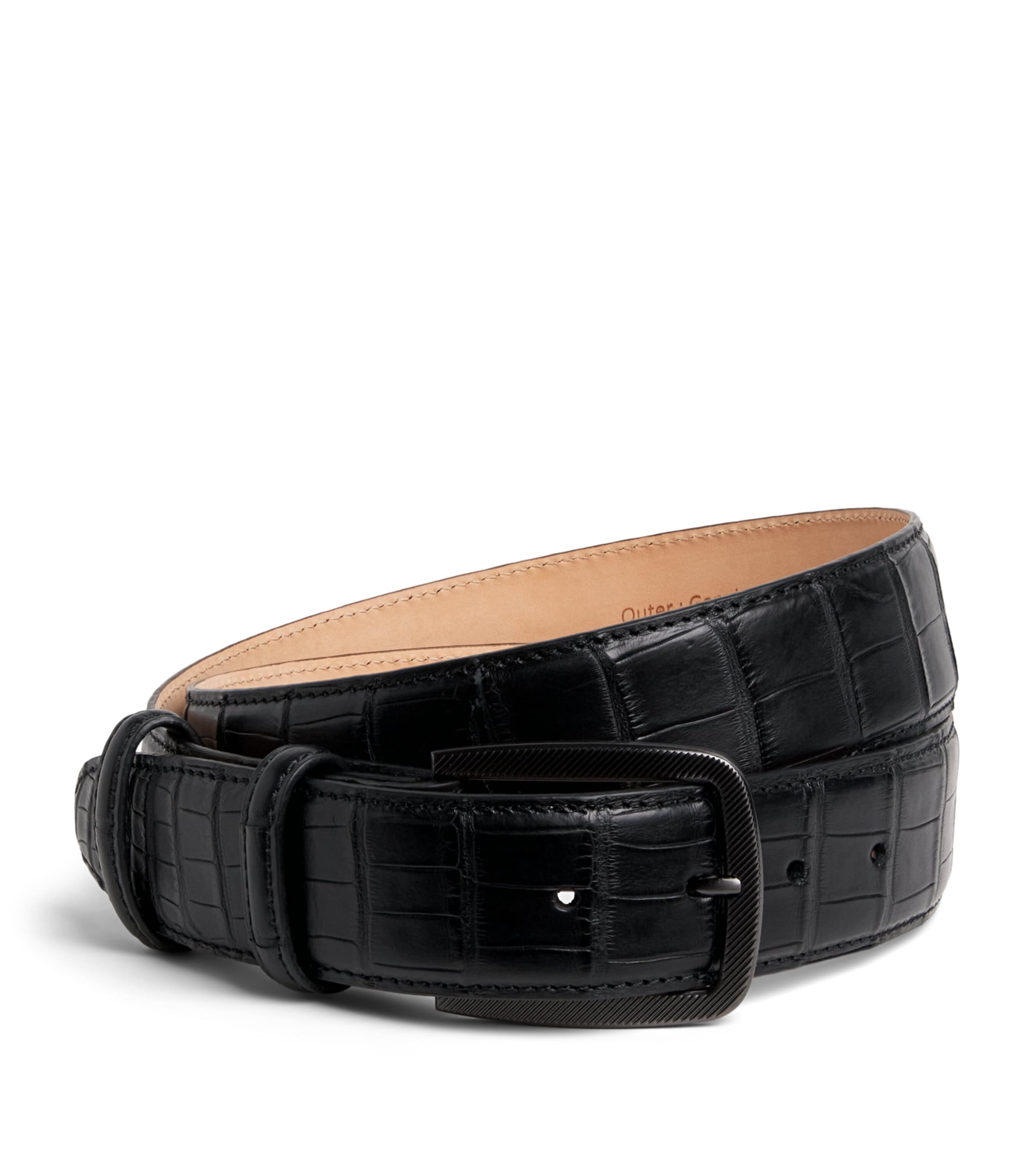 Elliot Rhodes Alligator Leather Belt Black Image 1