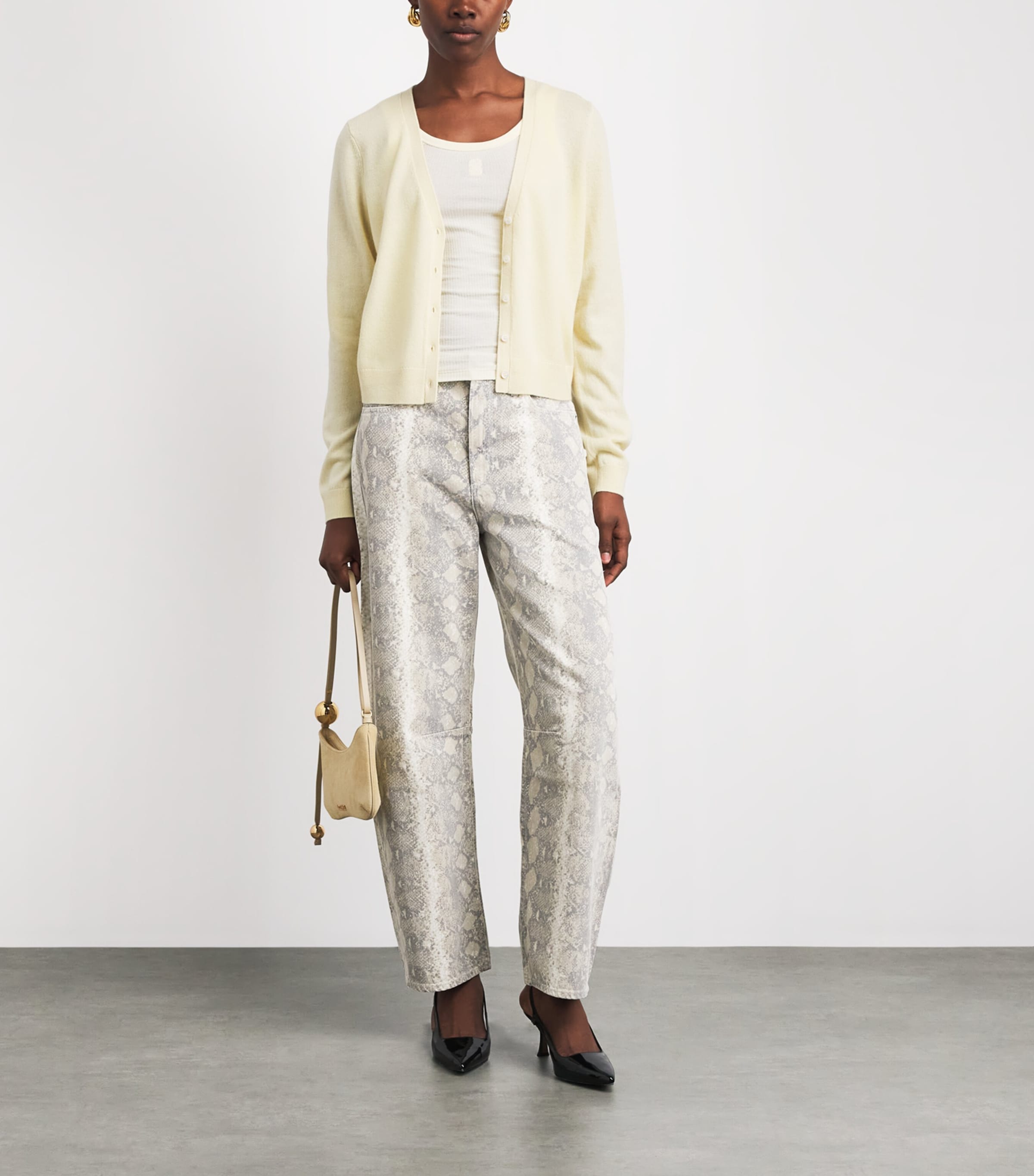 Citizens of Humanity Womens Snakeskin-Effect Miro Mid-Rise Relaxed Jeans Python Image 2