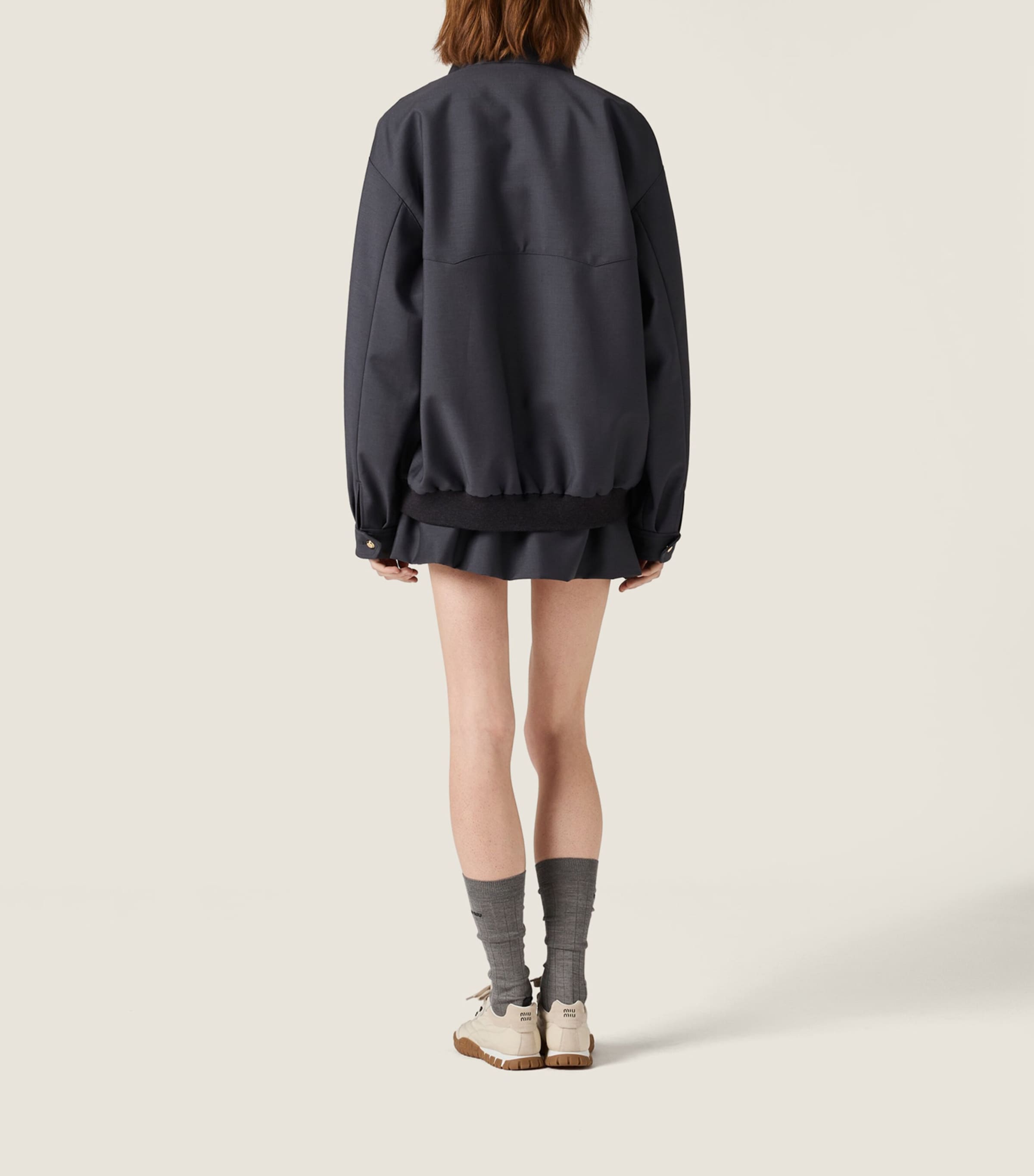 Kid Mohair-Wool Bomber Jacket F063H Image 5