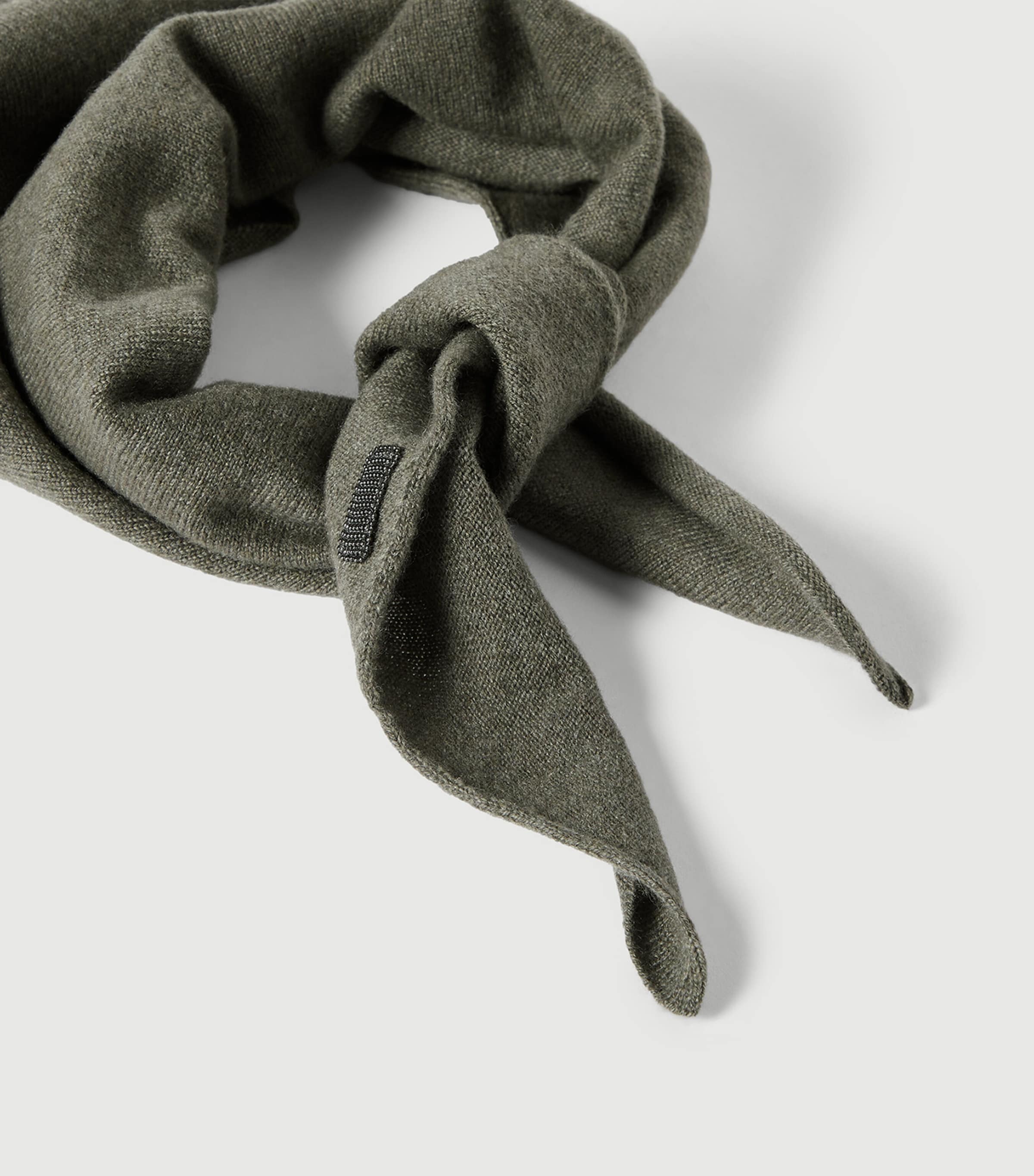 Brunello Cucinelli Womens Cashmere Scarf Dark Green Image 4