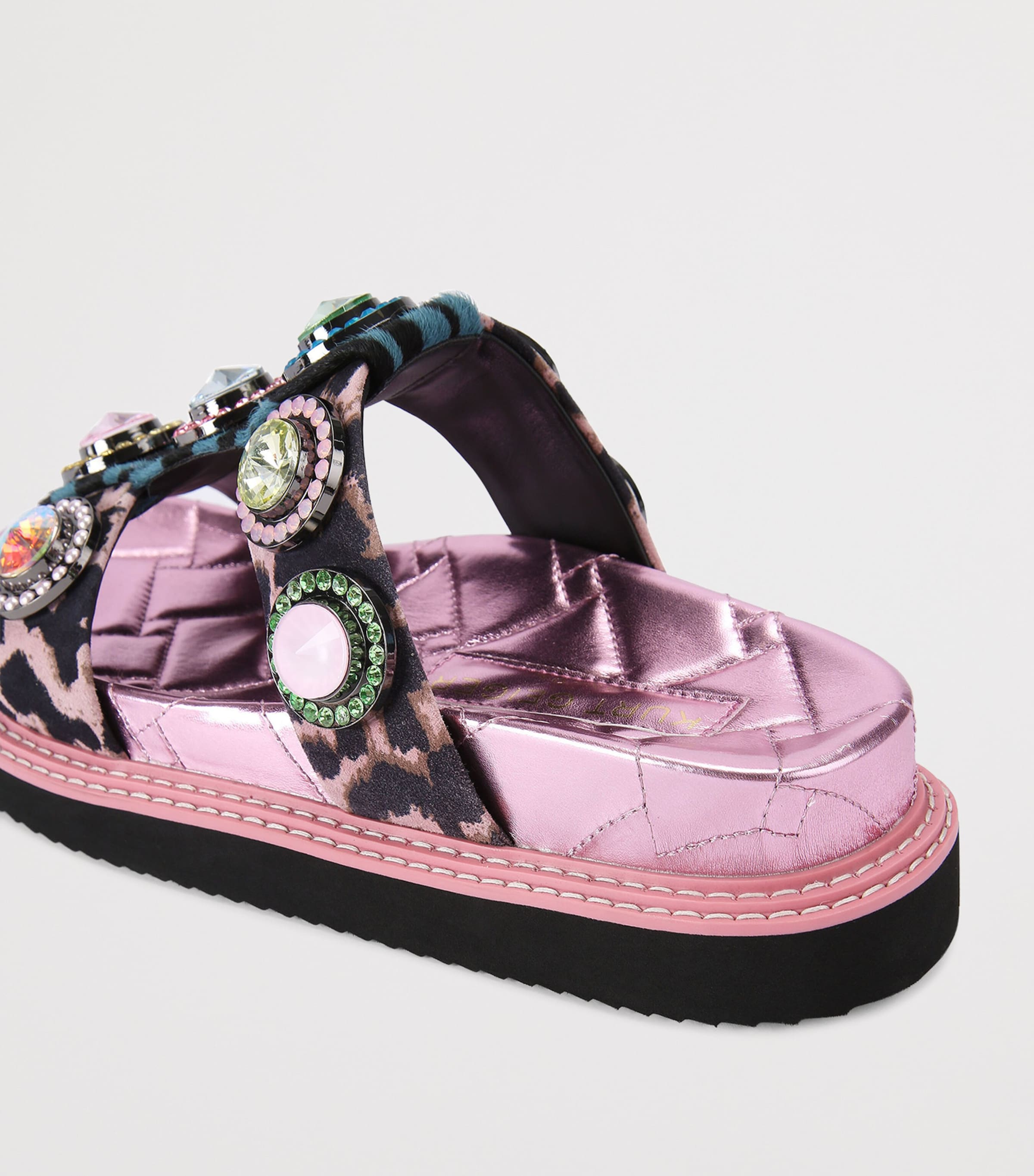 Leather Orson Crystal Sandals PINK COMB Image 2