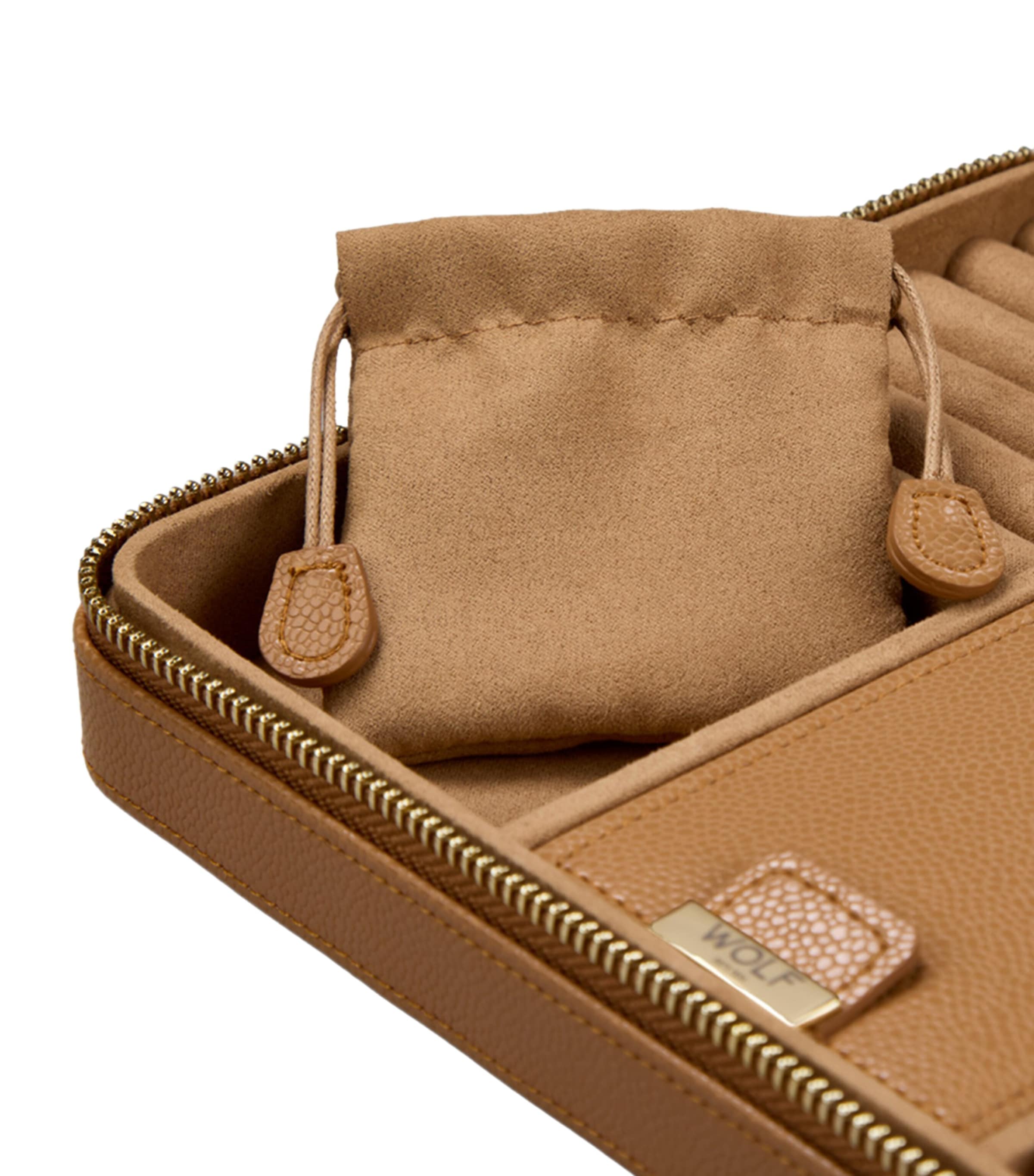 WOLF Large Lauren Jewellery Travel Case Caramel Image 6