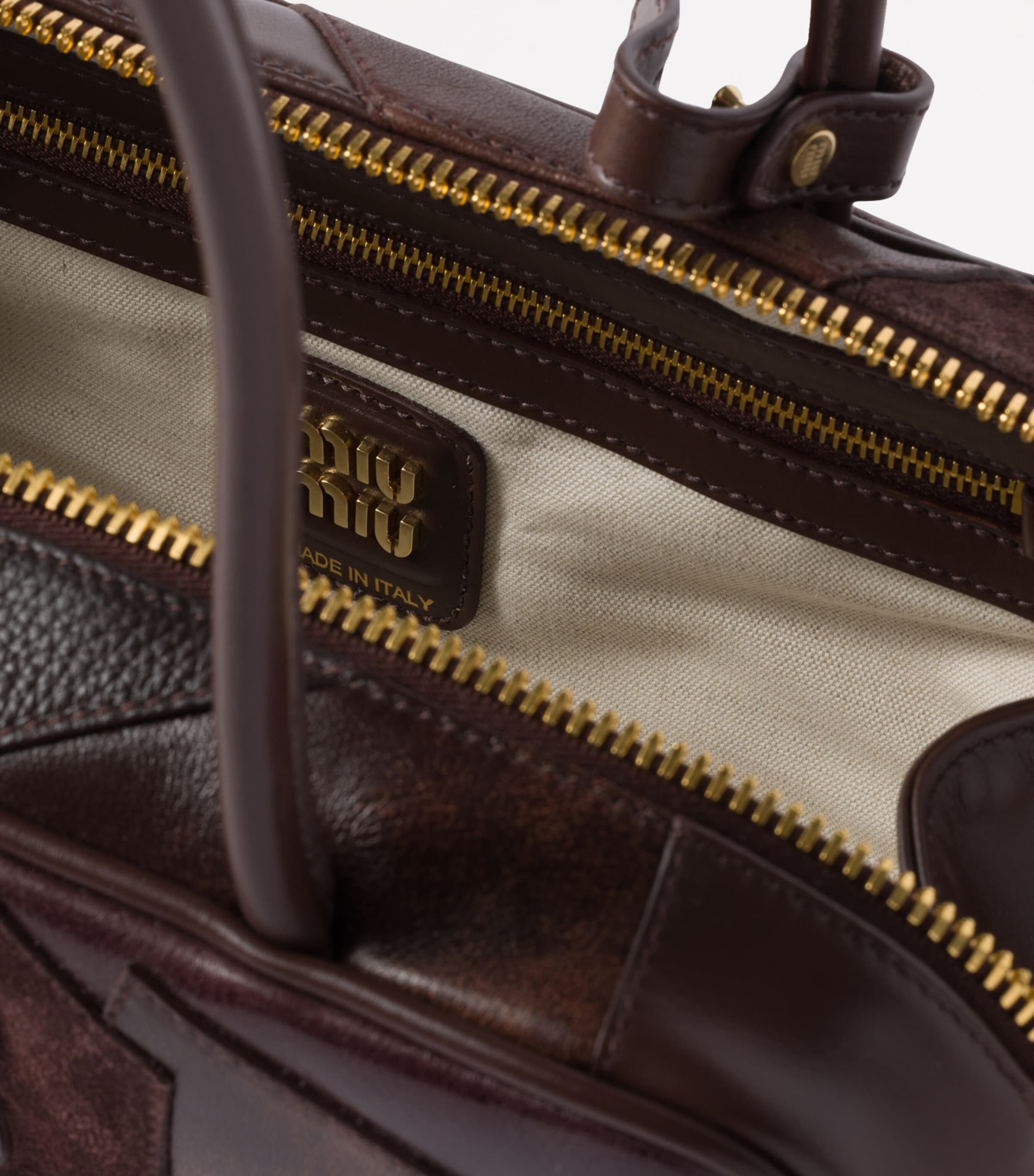 Leather Beau Patchwork Top-Handle Bag F0NBL Image 6