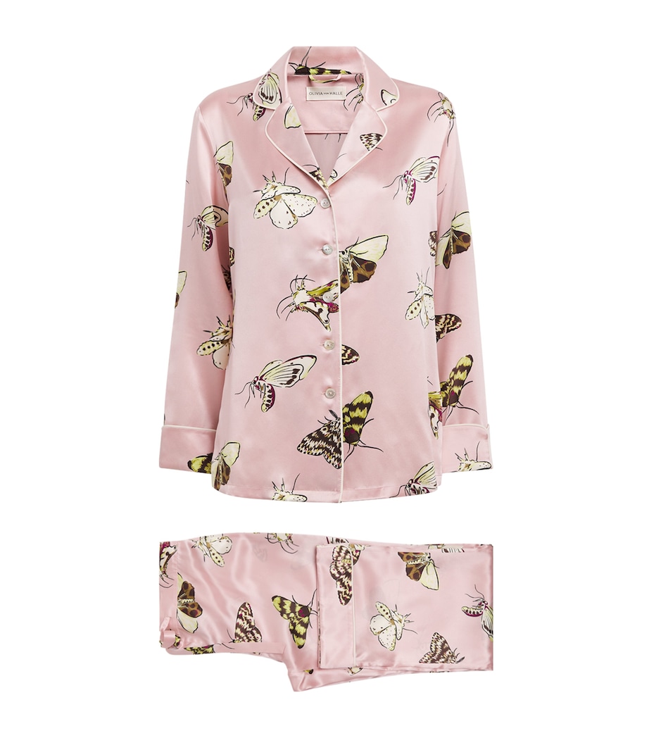 Olivia von Halle Womens Silk Moths Lila Pyjama Set Elda Image 1