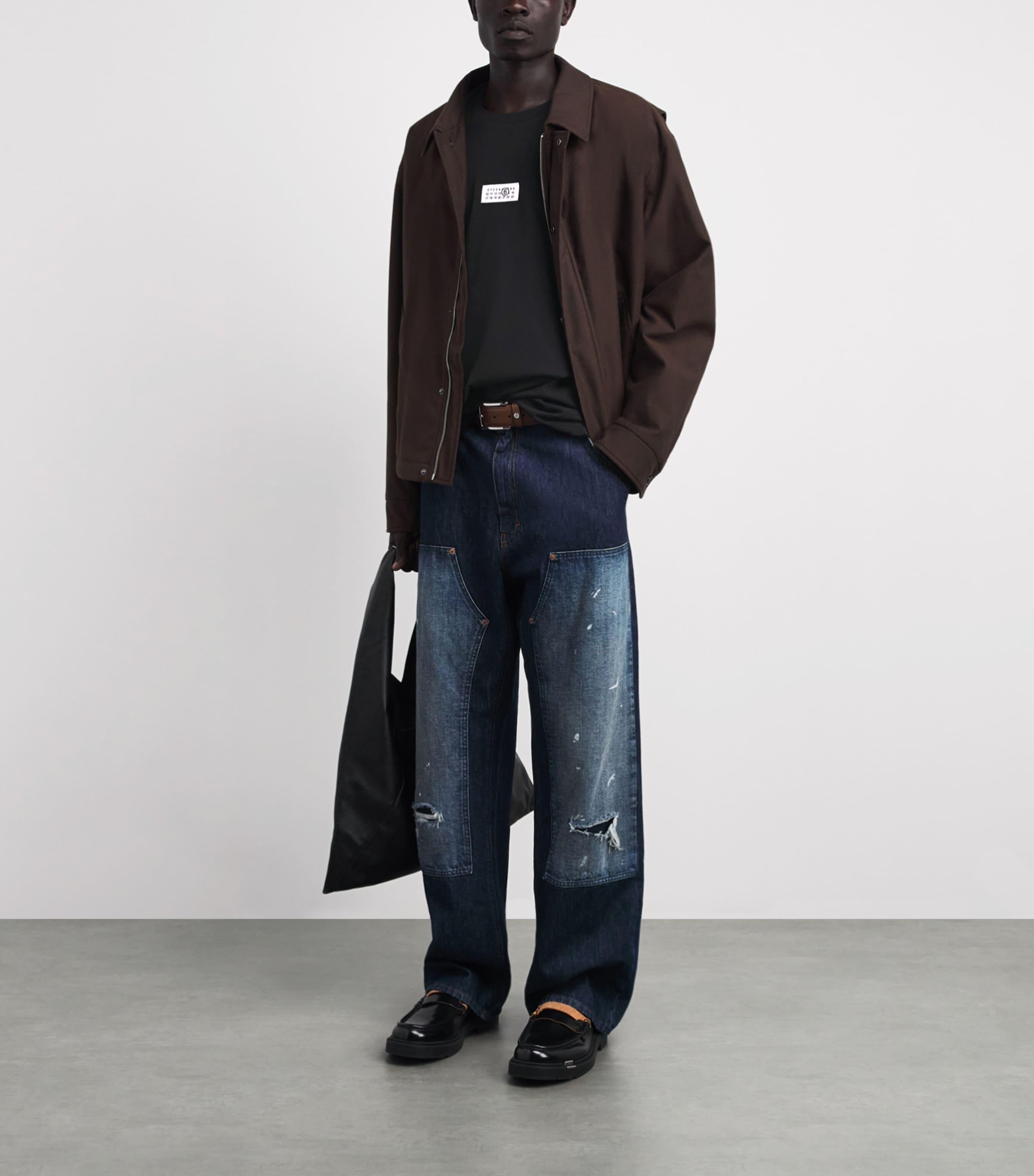 MM6 Maison Margiela Mens Cotton Numeric Tab T-Shirt Black Image 2