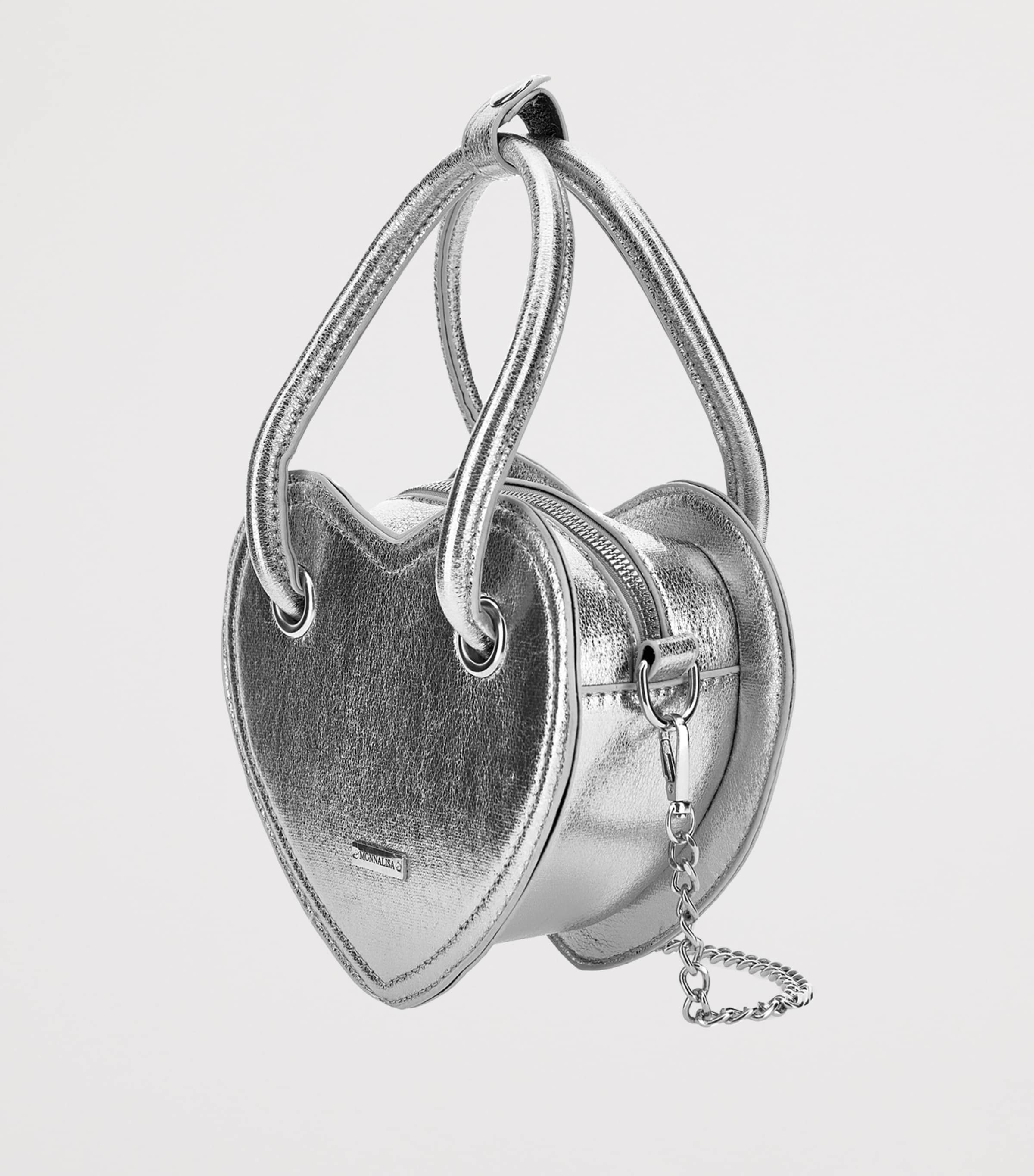 Love Heart-Shaped Bag ARGENTO Image 3