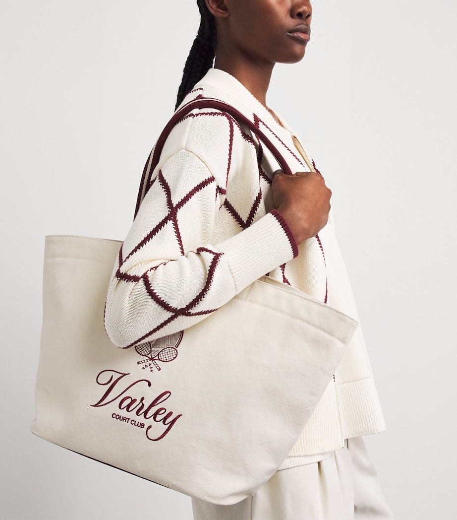 Varley Canvas Robinson Club Tote Bag Ivory / Port Image 2