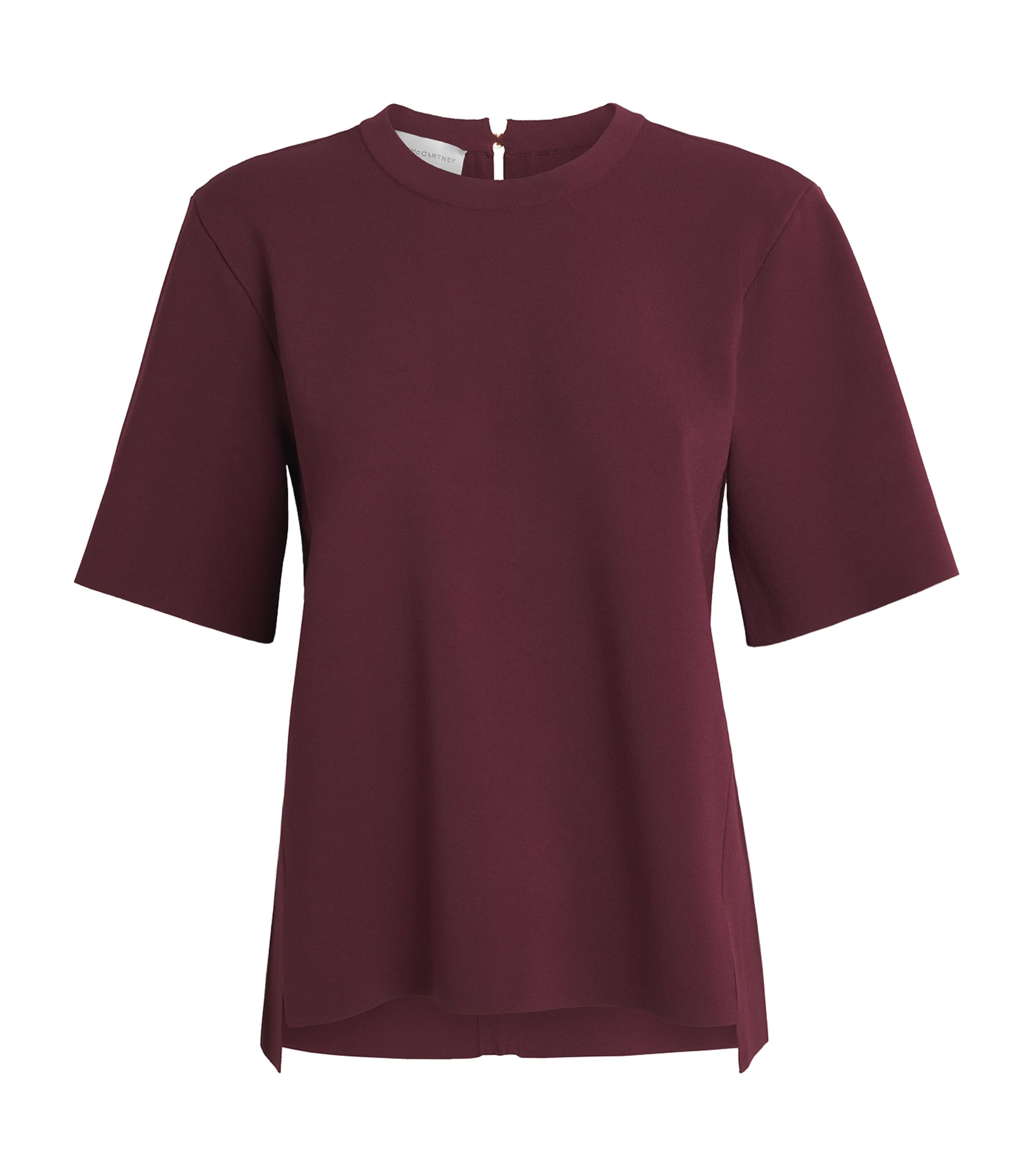 Stella Mccartney Knit Short-sleeve Top In Burgundy