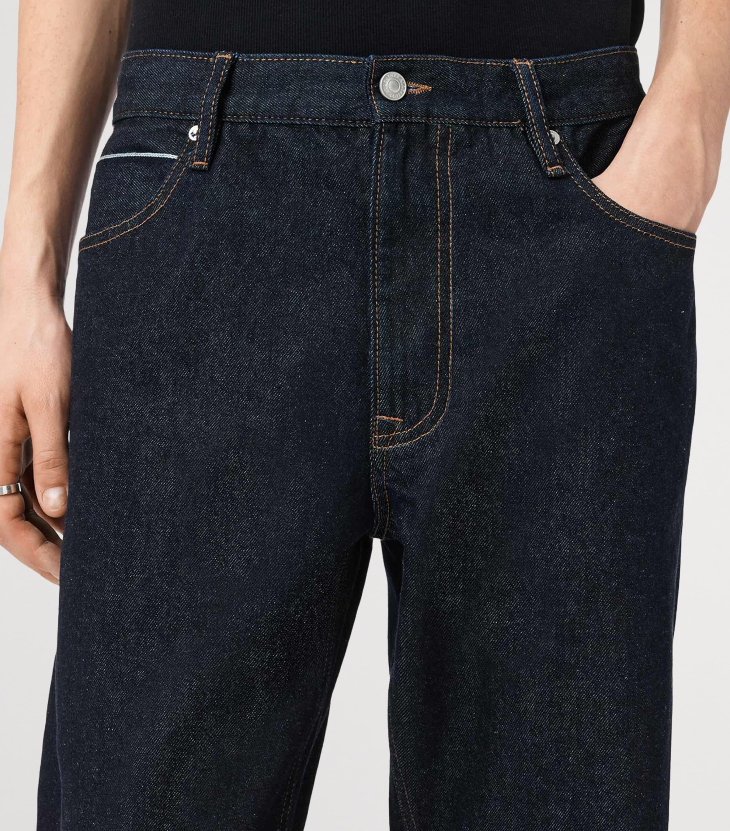 AllSaints Mens Mullen Straight Jeans Rinse Selvedge Image 5