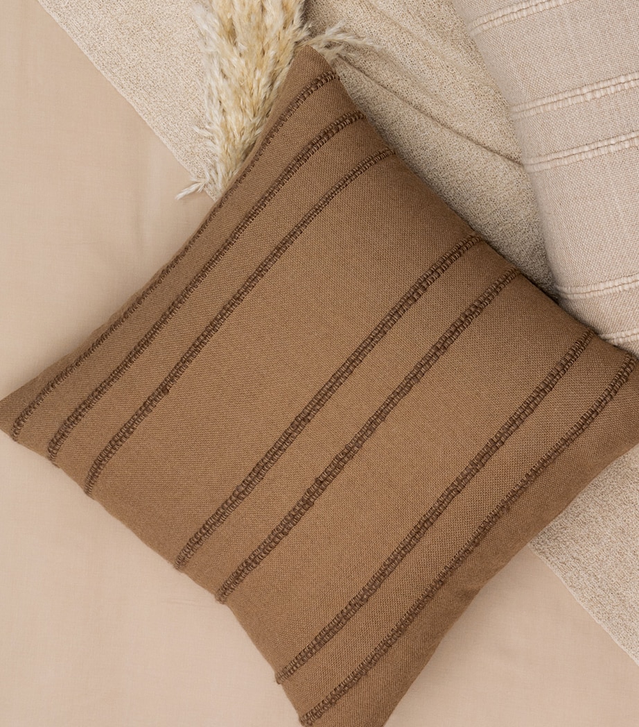 Wool Alpaca Ribbed Cushion Case (50cm x 50cm) ALMOND Image 2