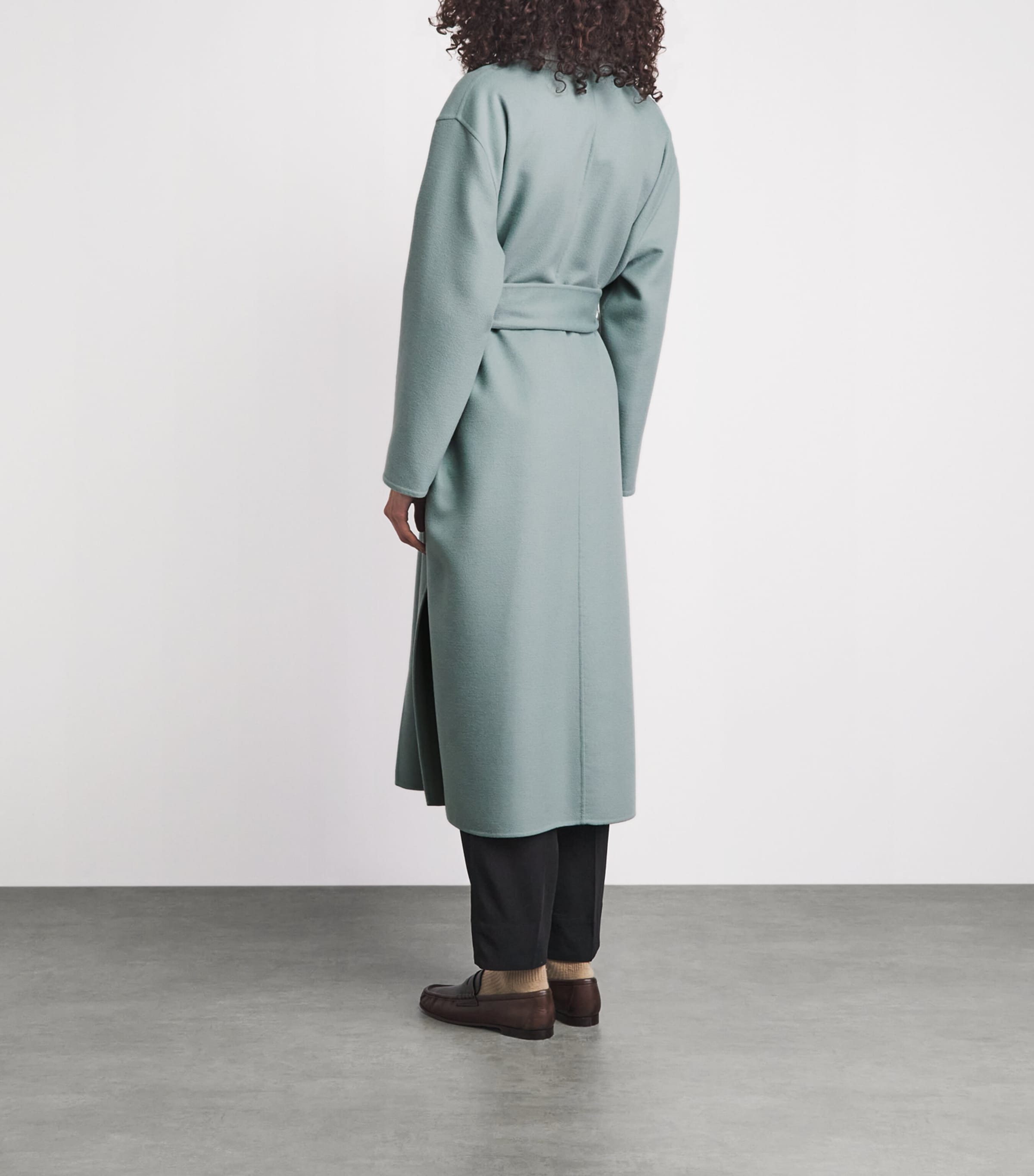 Fabiana Filippi Womens Wool Embellished Belted Coat Verde Image 5
