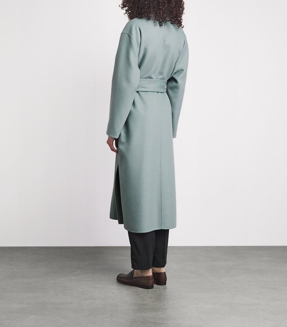 Fabiana Filippi Womens Wool Embellished Belted Coat Verde Image 5