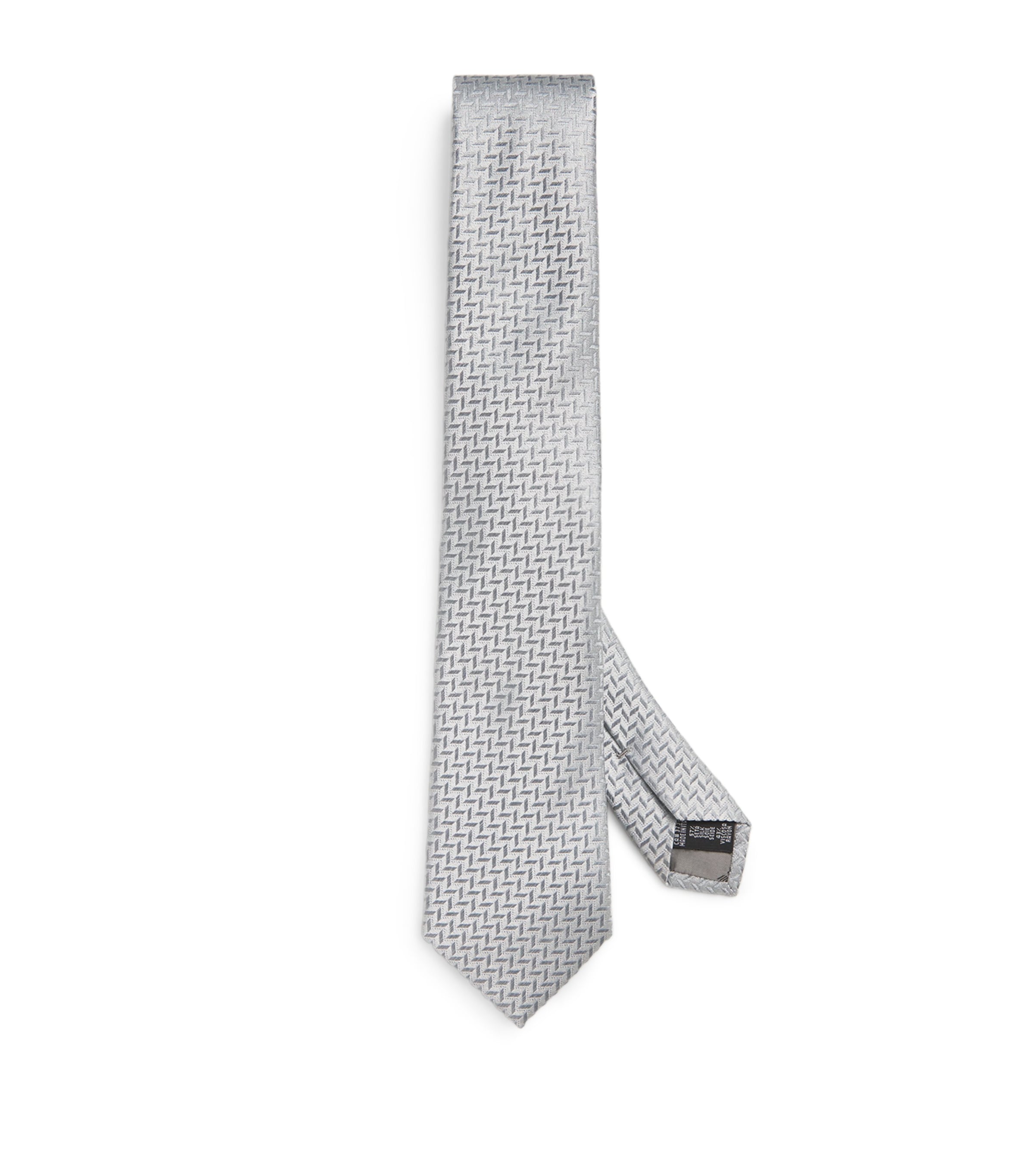 Emporio Armani Silk Jacquard Tie In White