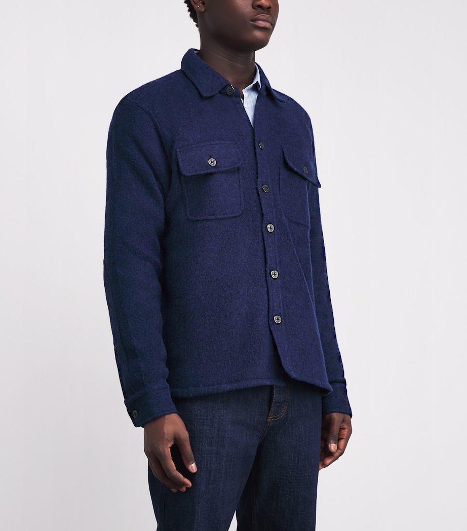 Wool-Blend Felt Overshirt NAVY Image 3