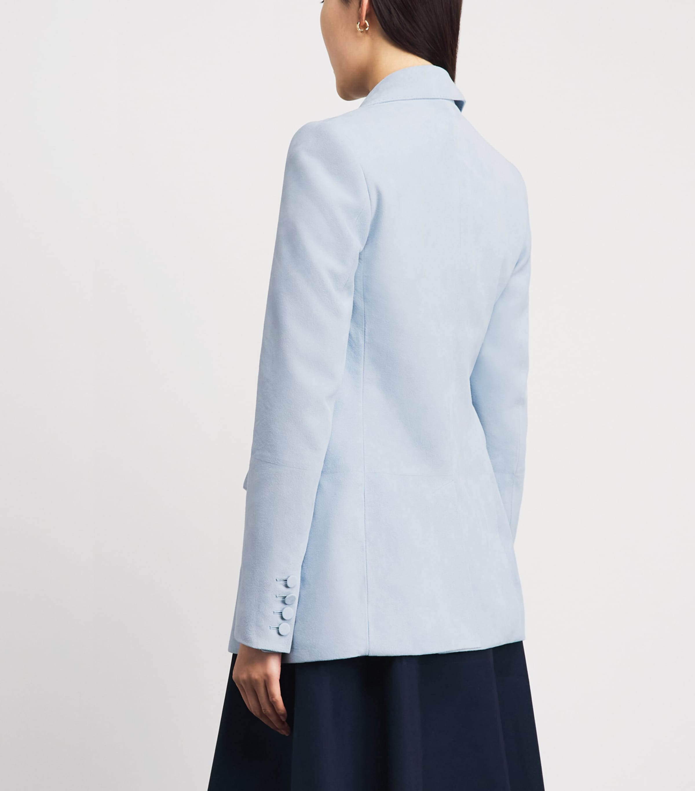 Gabriela Hearst Womens Suede Leiva Blazer Lgb Light Blue Image 5