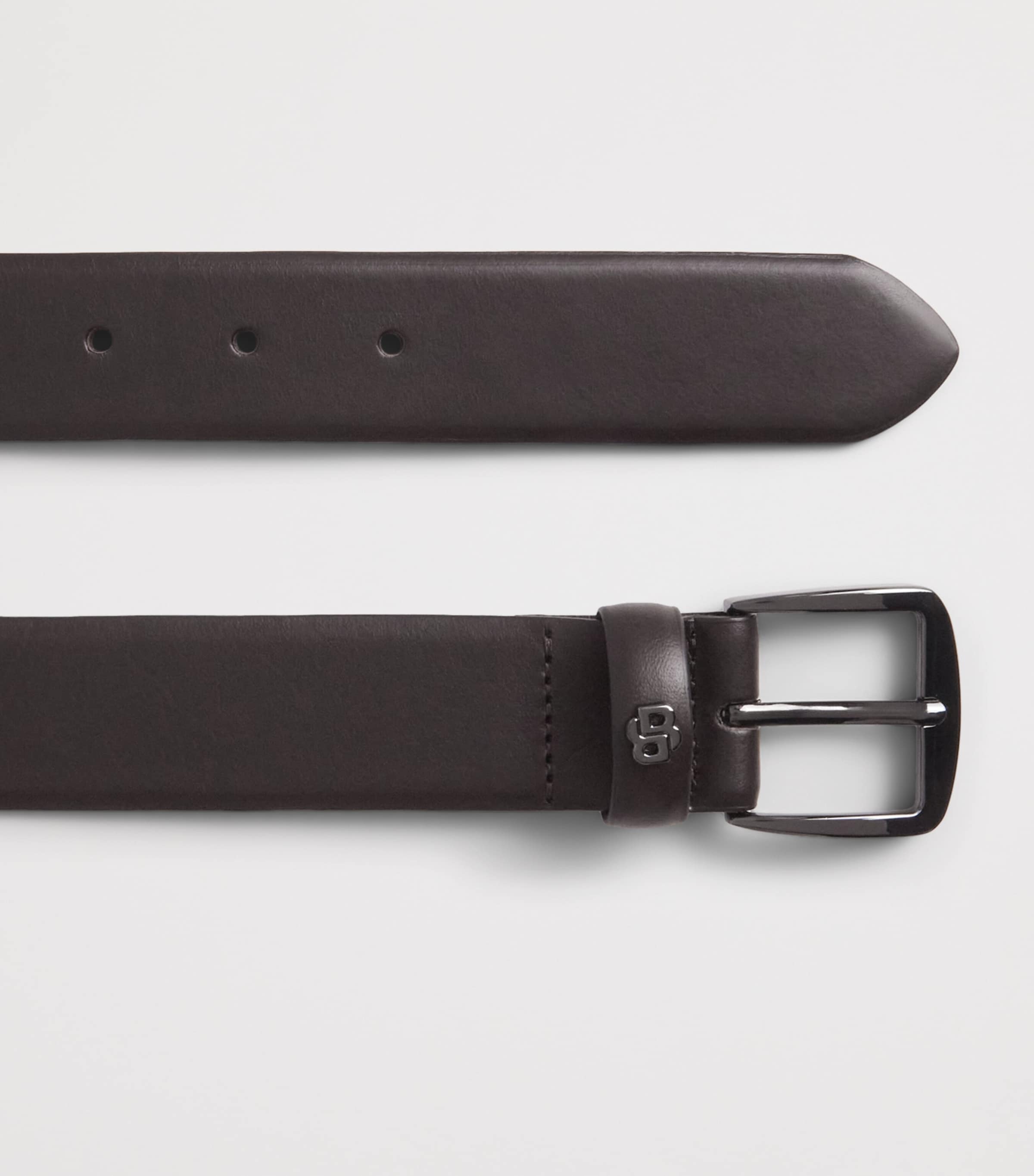 BOSS Leather Belt Dark Brown Image 3
