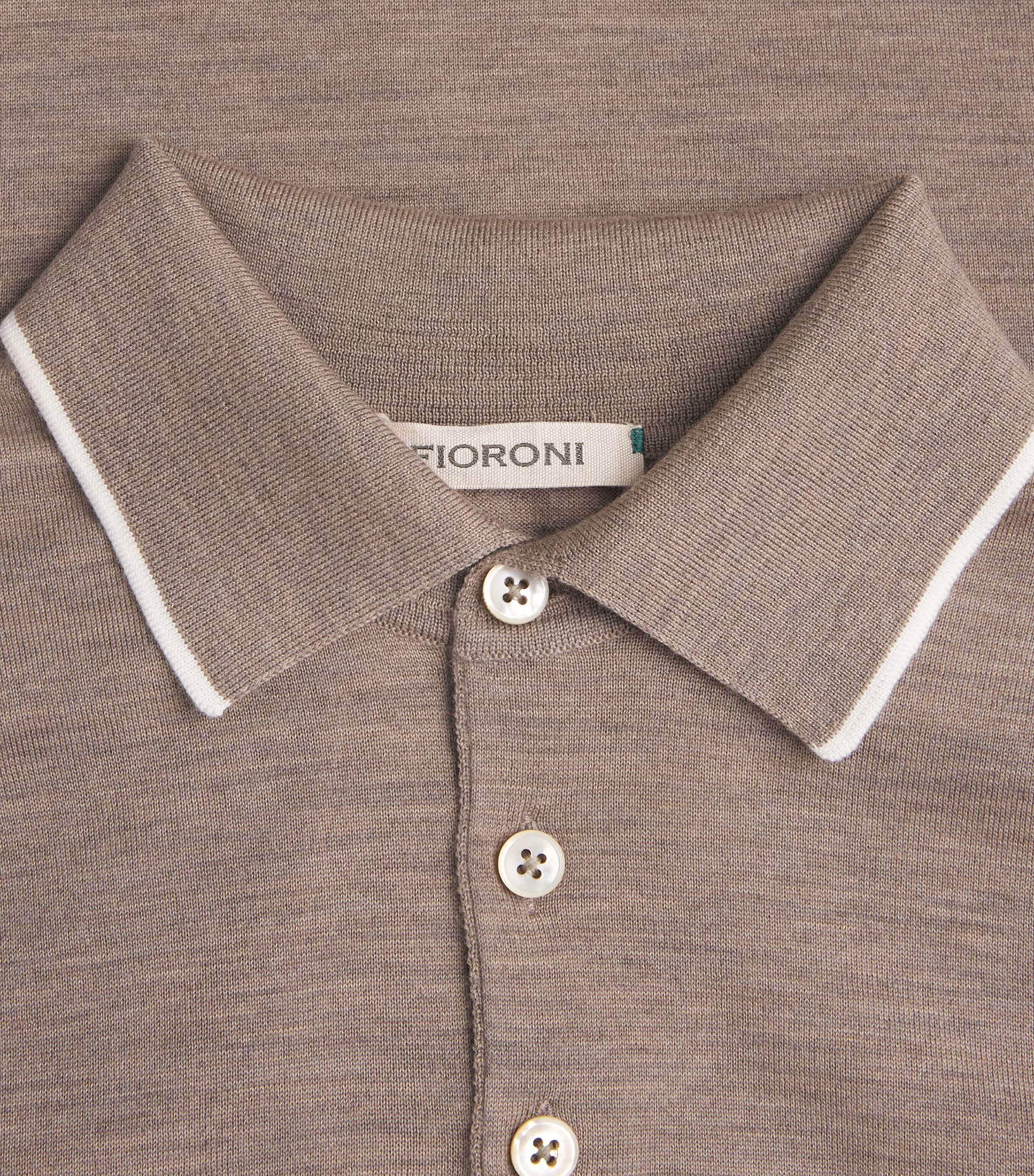 Fioroni Cashmere Mens Virgin Wool Long-Sleeve Polo Shirt Image 6