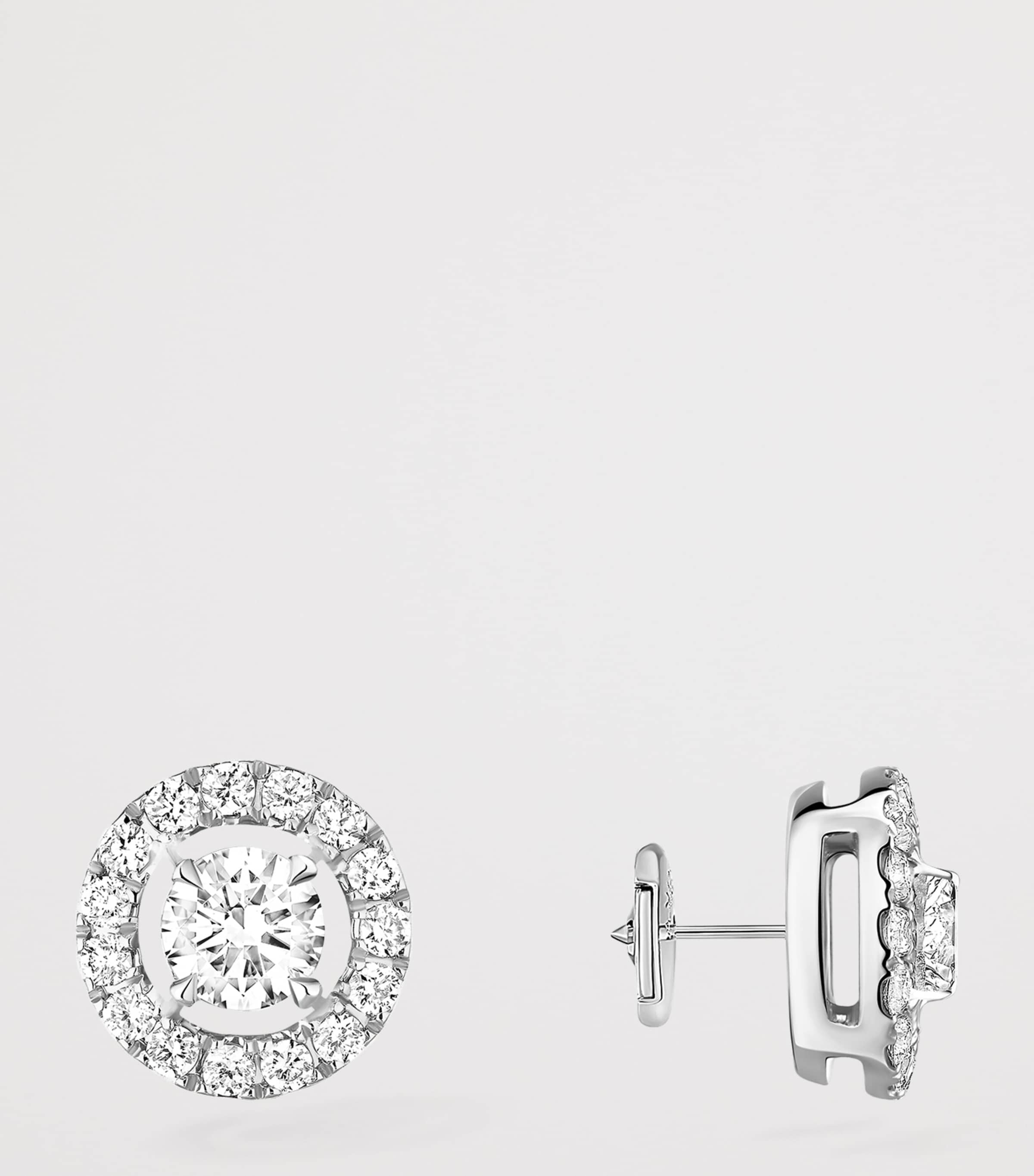 Messika Joy White Gold and Diamond Small Stud Earrings White Gold Image 3