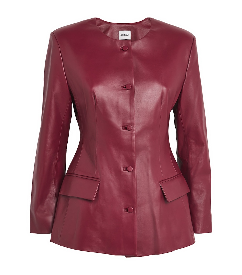 Leather Padded Blazer DEEP RED Image 1