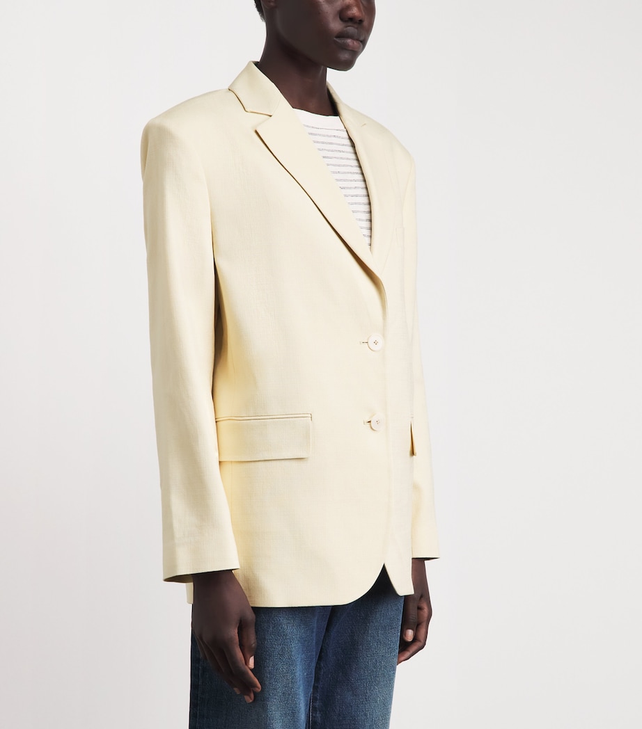 ANINE BING Womens Single-Breasted Quinn Blazer Cream Image 4